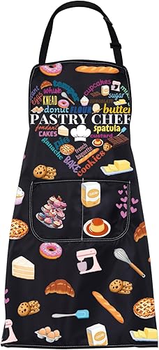 CMNIM Delantal de chef pastelero, regalo de panadero, delantal de cocina para repostería, regalo de graduación para estudiantes culinarios, regalo