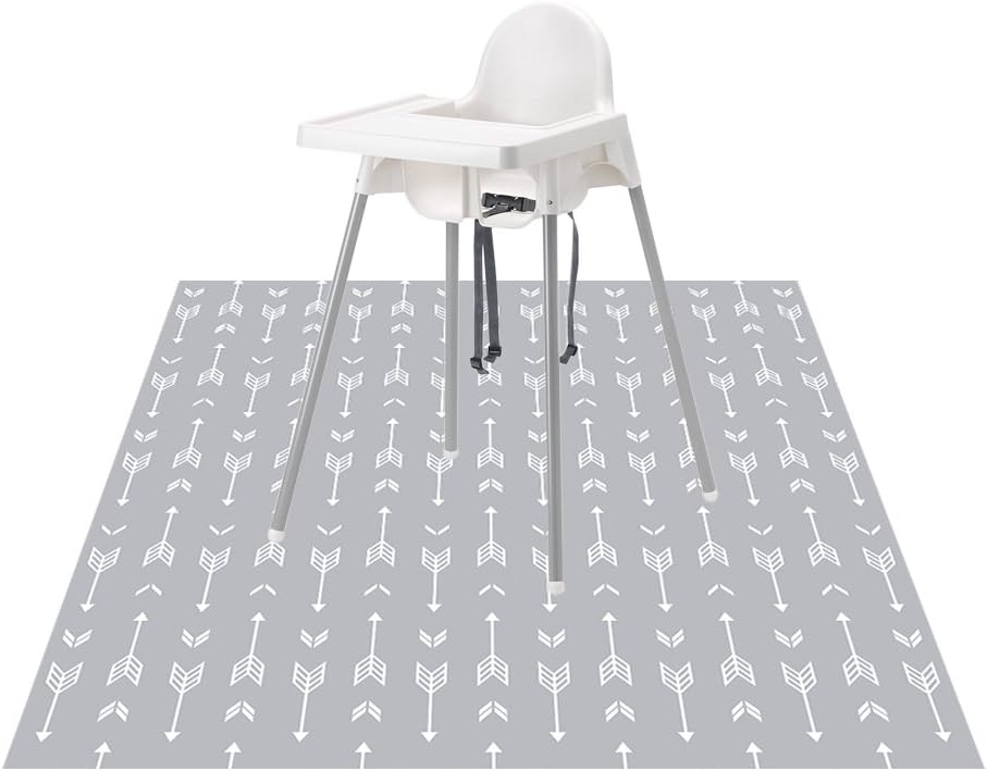 Baby Splat Mat for Under High Chair/Arts/Crafts, WOMUMON Washable Spill Mat Waterproof Anti-slip Floor Splash Floor Cover (Arrow, 130x130cm)