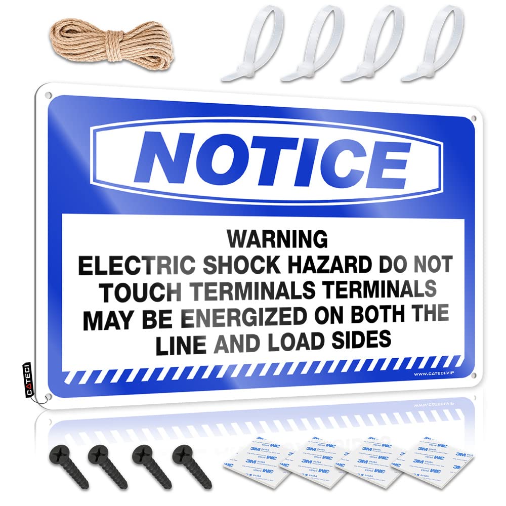 STWNVOITV Signs For Garage Notice Warning Electric Shock Hazard Do Not Touchs Tin Sign Tin Signs For Bar Little Man Cave Sign(30X40CM)
