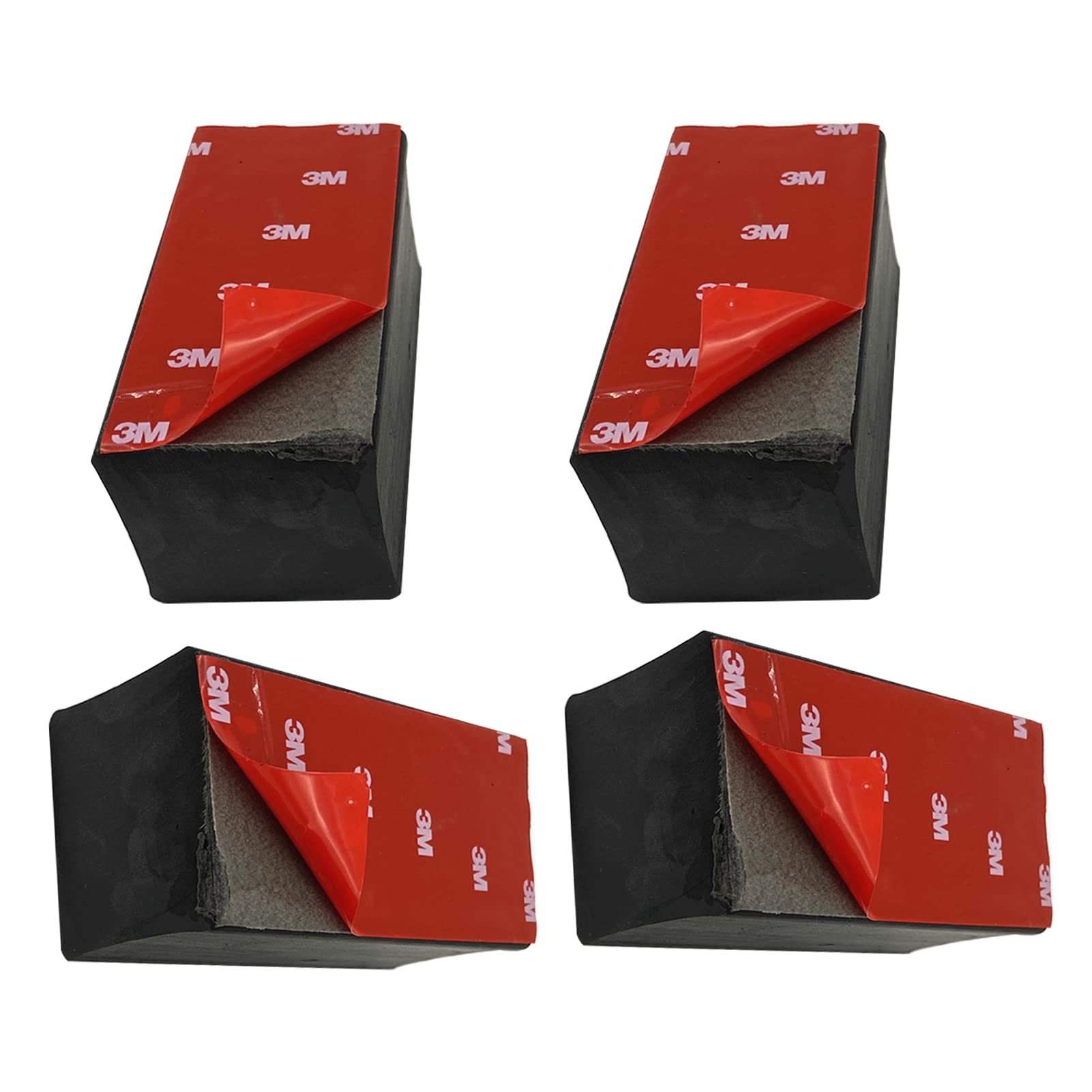 Jiaolun123 Black 4Pcs Furniture Risers Rubber Pads Couch Booster Square Table Feet Replacement Legs For Sofa,Desk,Bed,Cabinets,Self-Adhesive Rubber Feet Block High Tv Cabinet Heightened Coffee Table (100X50x30mm)