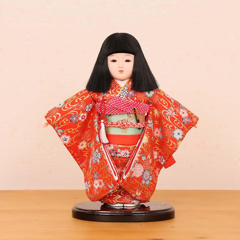 Amazon | 市松人形 齊藤公司作 8号 金彩友禅 8a-10a-j 雛人形 ひな人形