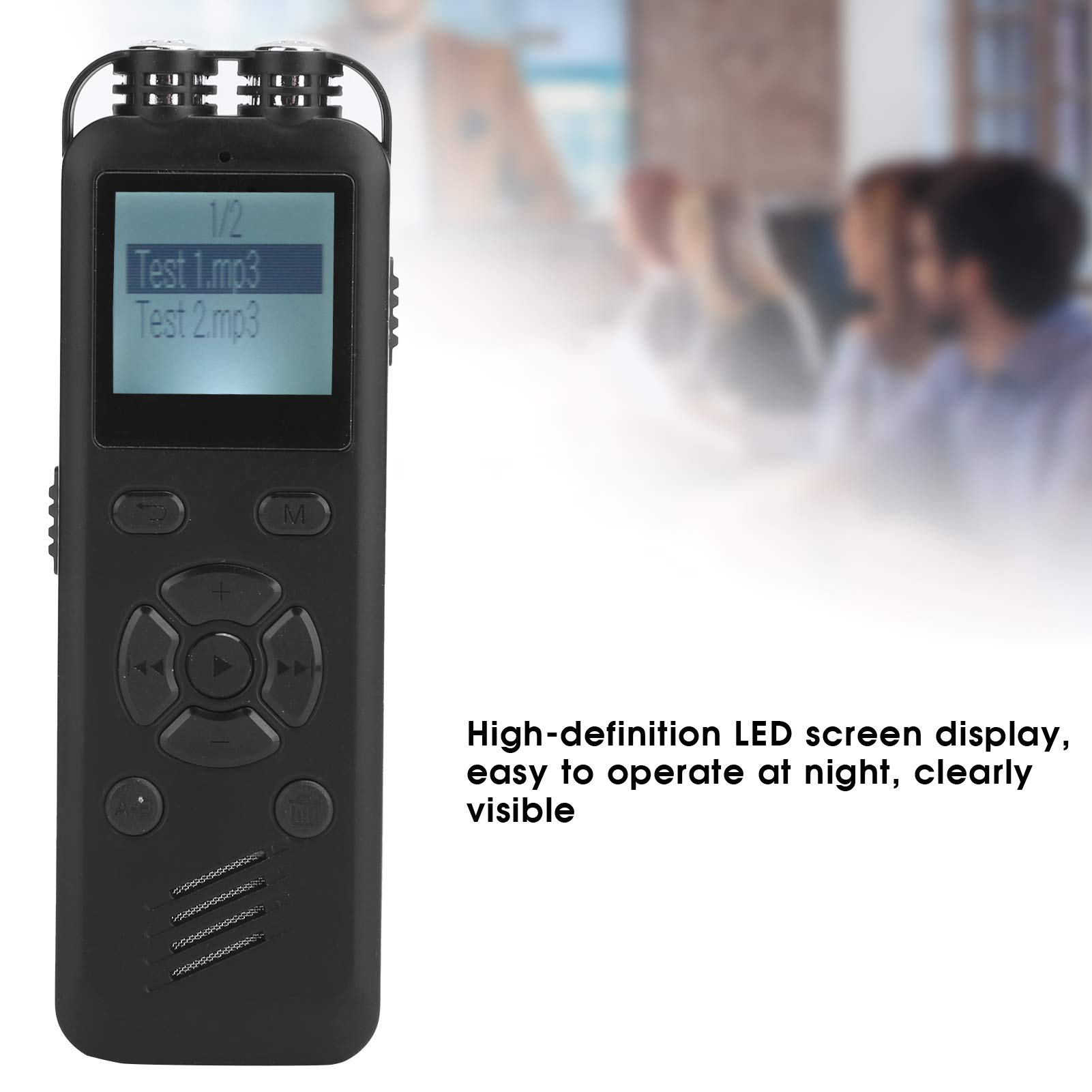 Lettore di Registrazione Professionale Senza Perdita MP3/WAV da 8 GB, Registratore Vocale Stereo con Riduzione del Rumore Intelligente, Lettore Musicale MP3 con Display a LED, Registrazione di Segment