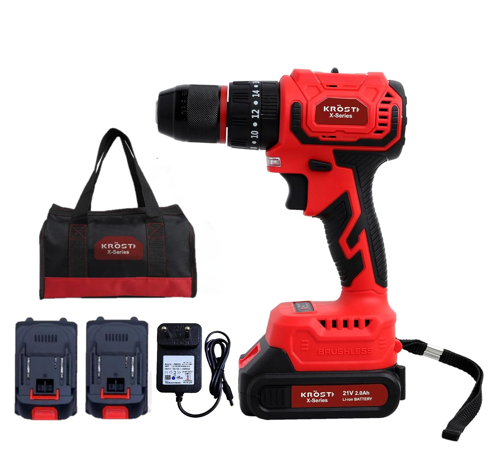 KROST-X-SERIES Brushless Cordless 21v Drill Motor Multi Function Drill, Metal Chuck - Torque Screwdriver Keyless Drill Chuck 2pcs 21V Li-Ion Batteries (B0CSNBCGT6) Amazon Price History, Amazon Price Tracker