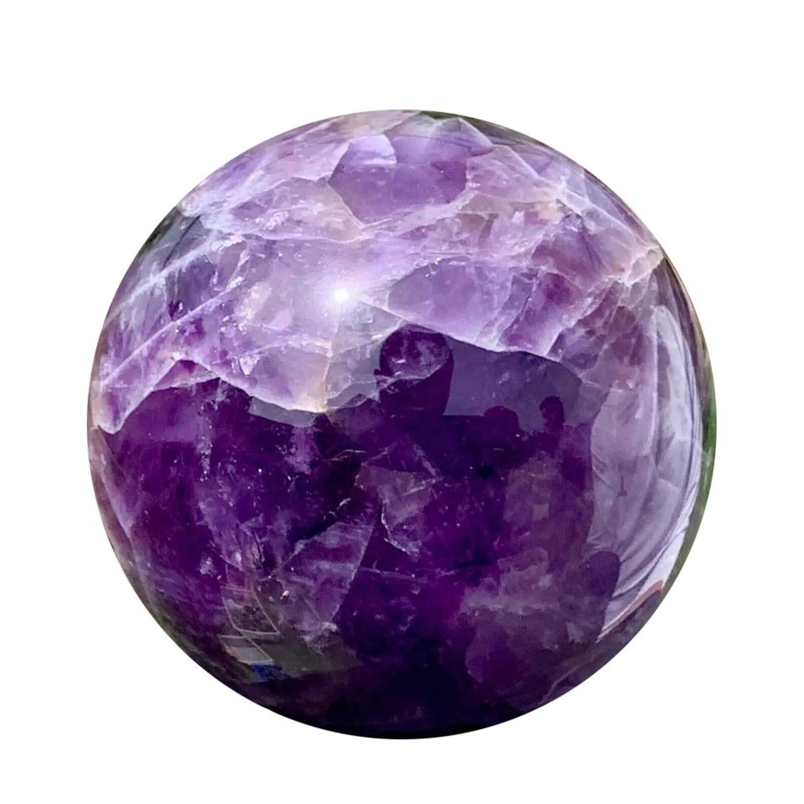 HAOYUNS Beautiful Natural Dream Amethyst Quartz Crystal Sphere Ball for Spiritual and Home Decor(95-100mm)
