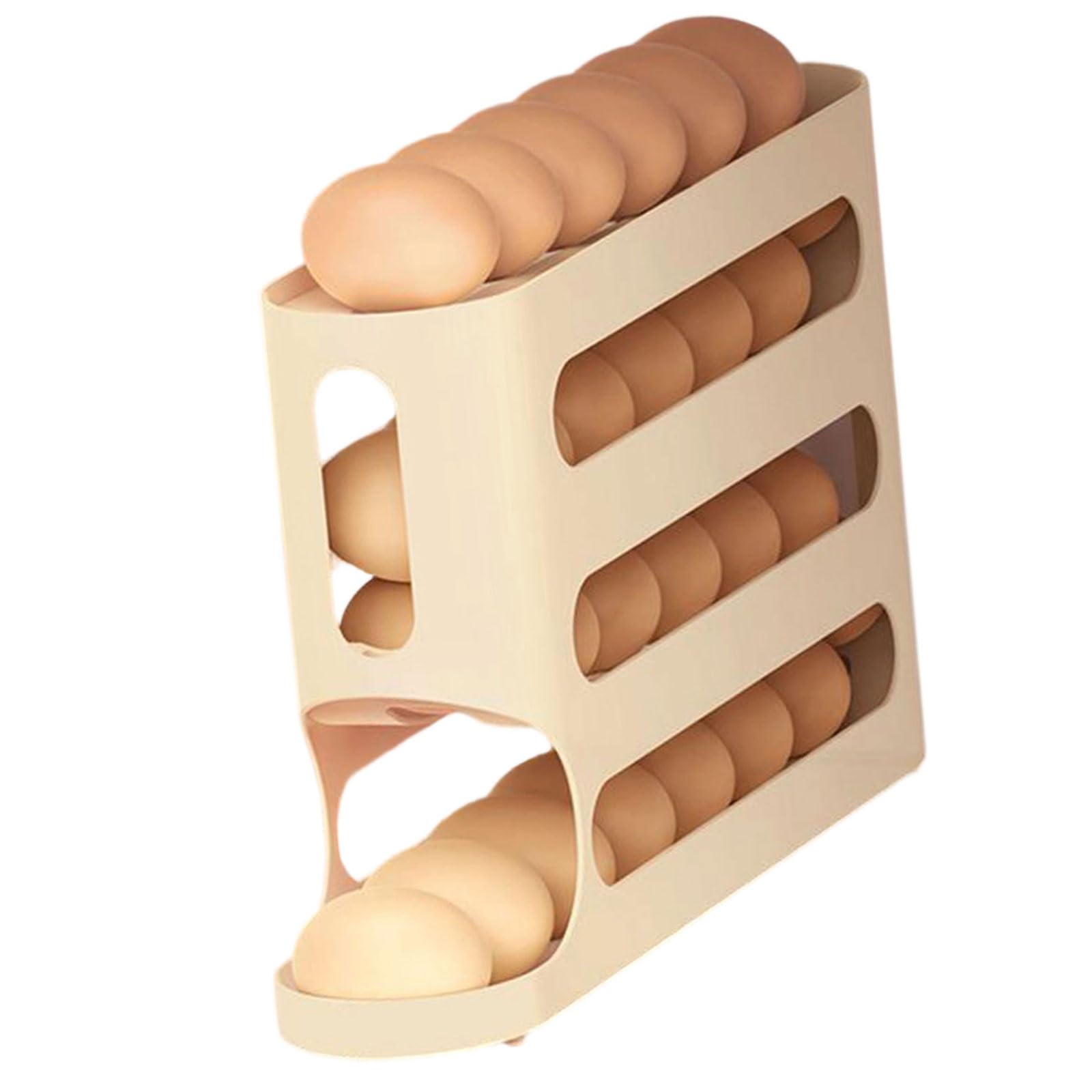 ZEPFJHE Stackable Refrigerator Eggs Storage Container with Food Grade Materials and Space Saving Ladder Styles Fridge Organizers Easy Access Eggs Tray