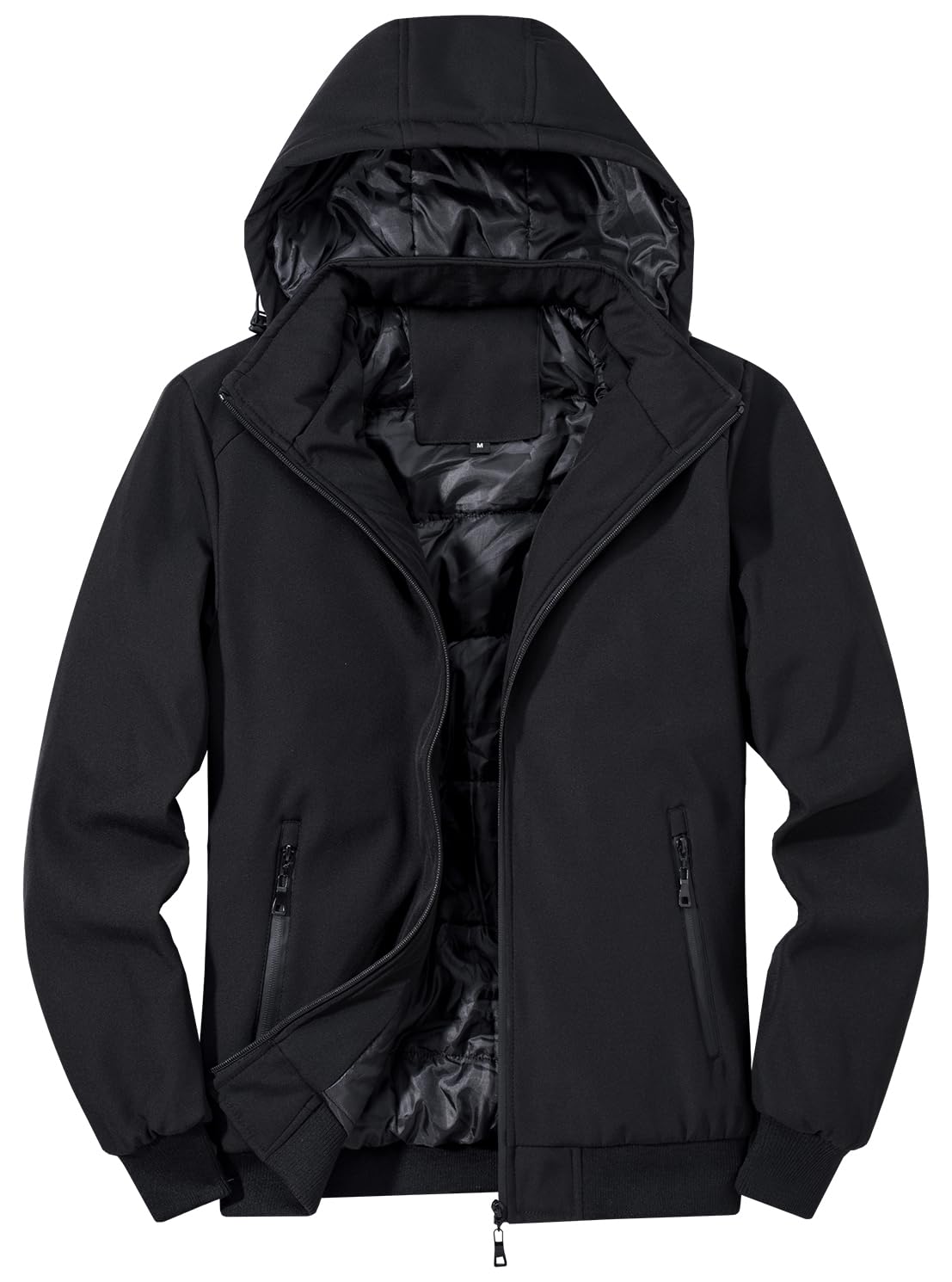 TONY BACKER Giacca Uomo Invernale Softshell Impermeabile Antivento con Cappuccio Staccabile, Giubbotto Cappotto Casual Trekking 3510