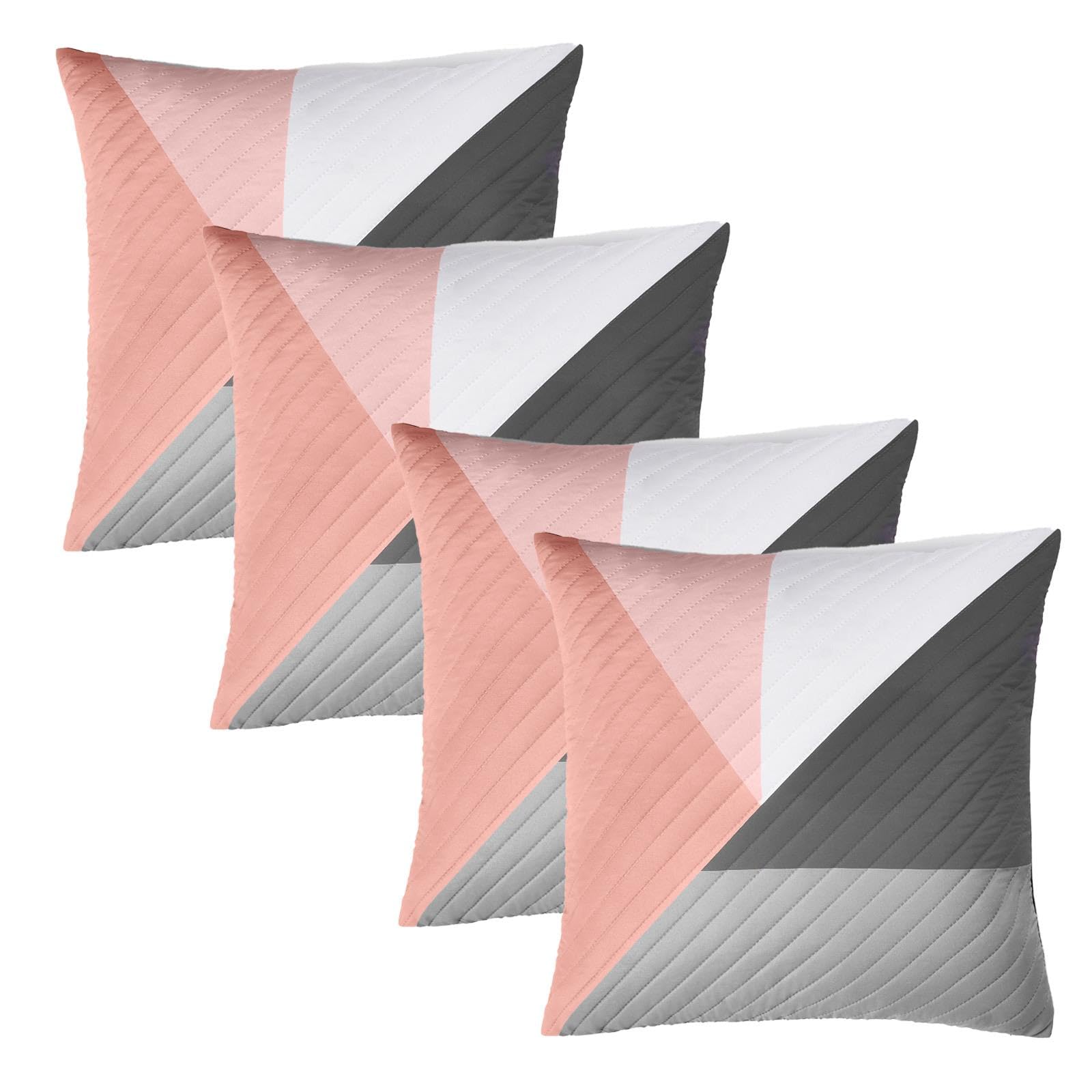 OHS Geometric Pinsonic Cushion Covers - 45 cm x 45 cm - Pink