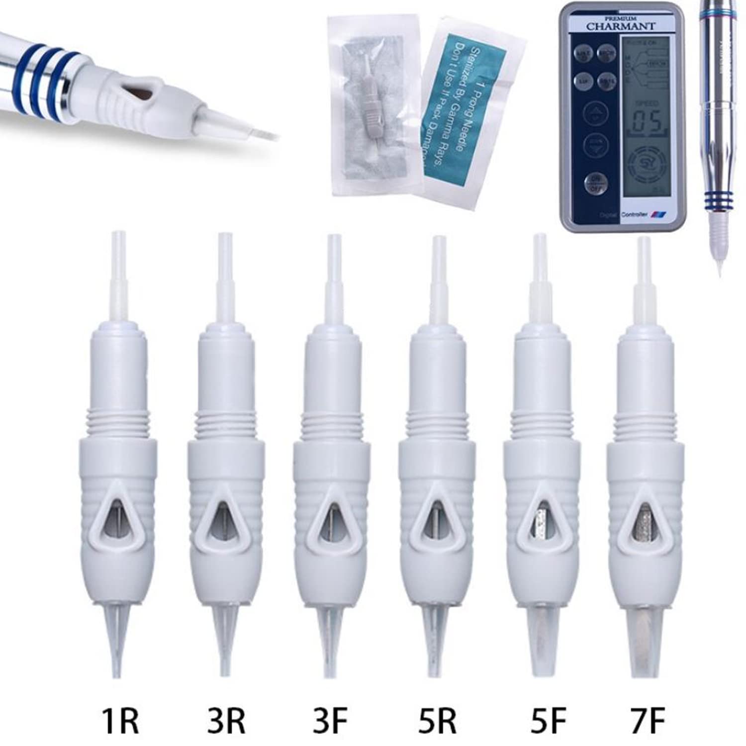SELWAY Disposable Screw Micro-blading Flat Needle Cartridges, 3F, 5F & 7F Semi-Permanent Makeup I Eyebrows I Lips and Body Tattoo Needle Cartridges (Pack of 15, 3F Needle Cartridges) 1