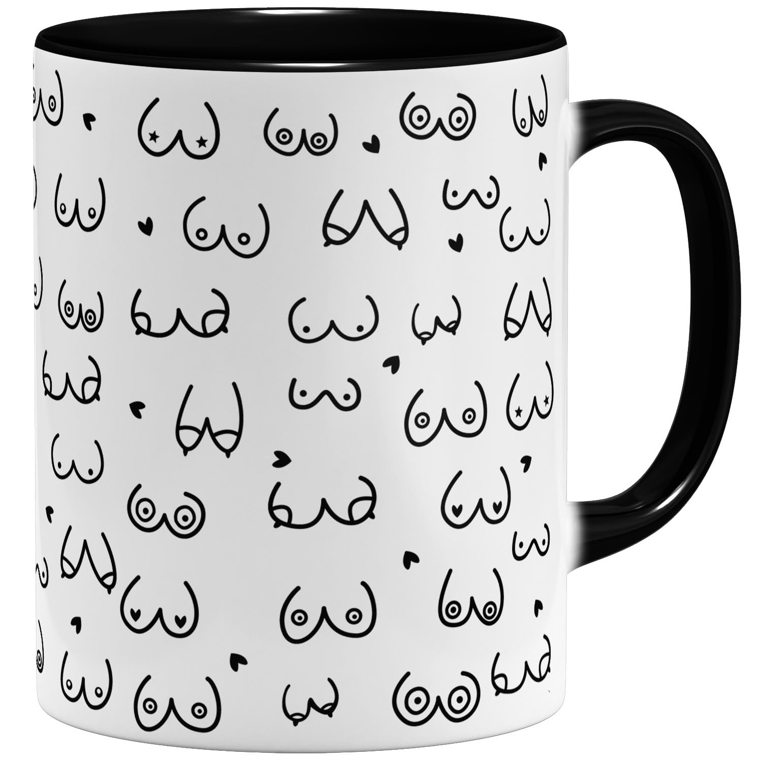 OM3® Tazza Glitter Con Seni Divertente | Tazza Da Caffè Con Tette 325 Ml | Idea Regalo Originale Per Amiche | Ceramica Fatta In Germania - 2