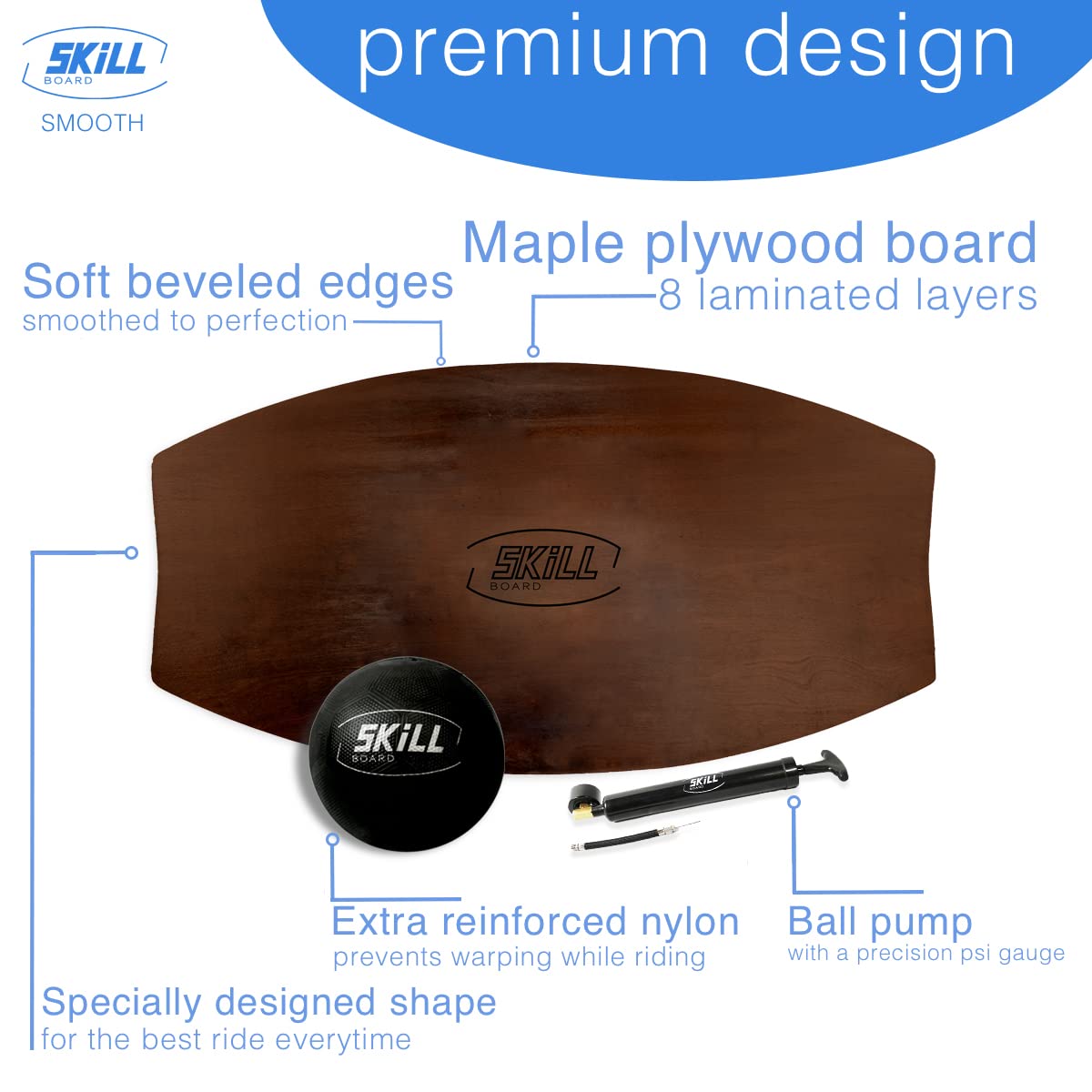 Amazon | The Skill Board - 大人用木製バランスボード - 滑らかな
