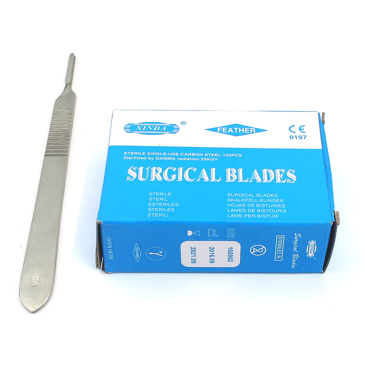 AAPROTOOLS 100 SCALPEL STERILE BLADES #10 WITH FREE SCALPEL HANDLE #3 A+ QUALITY