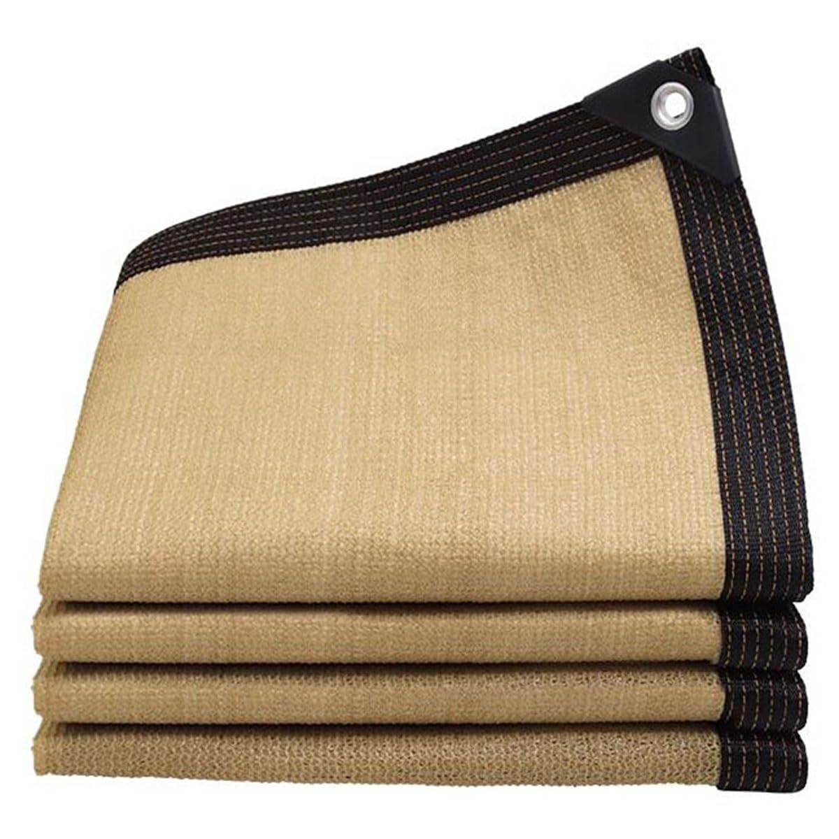 Yqyhnb One Color Outdoor Shade Cloth Sun Mesh Shade Net Garden Beige Shade Netting Greenhouseyard Pergola Sunshade Sails Balcony Safety Privacy Screen Enclosure Net Uv Resistant Shade Fabric 2X4m 3X3m 4X5m 5X5m(Size:3