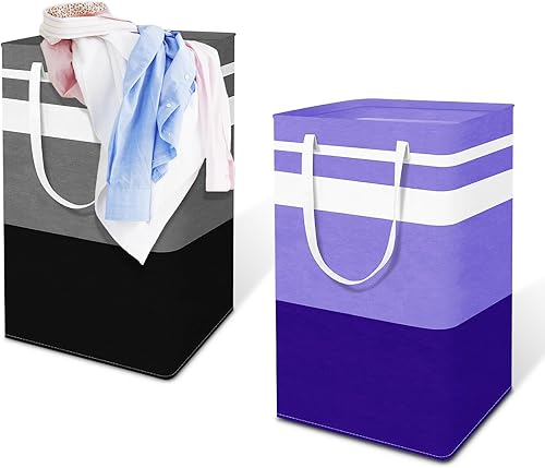 2-Pack Foldable Laundry Basket,Large Laundry Baskets with Handles,Waterproof Laundry Hamper,Collapsible Laundry Hampers for Clothes Organizer 80L