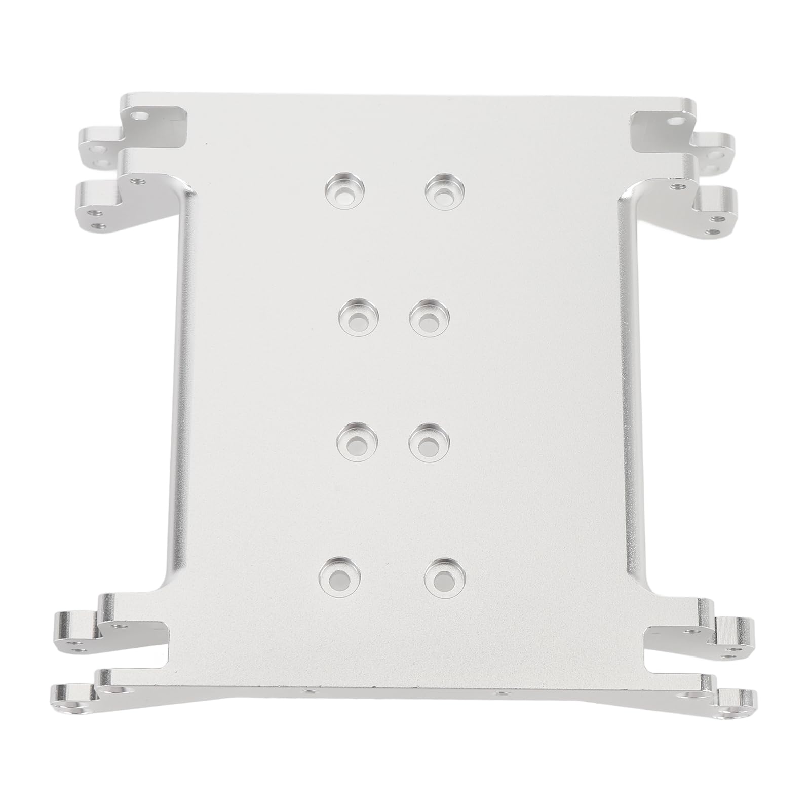 Protección contra el empotramiento del chasis del coche RC de aleación de aluminio ligero con múltiples agujeros, para RR10 1/10 RC Car (plata)
