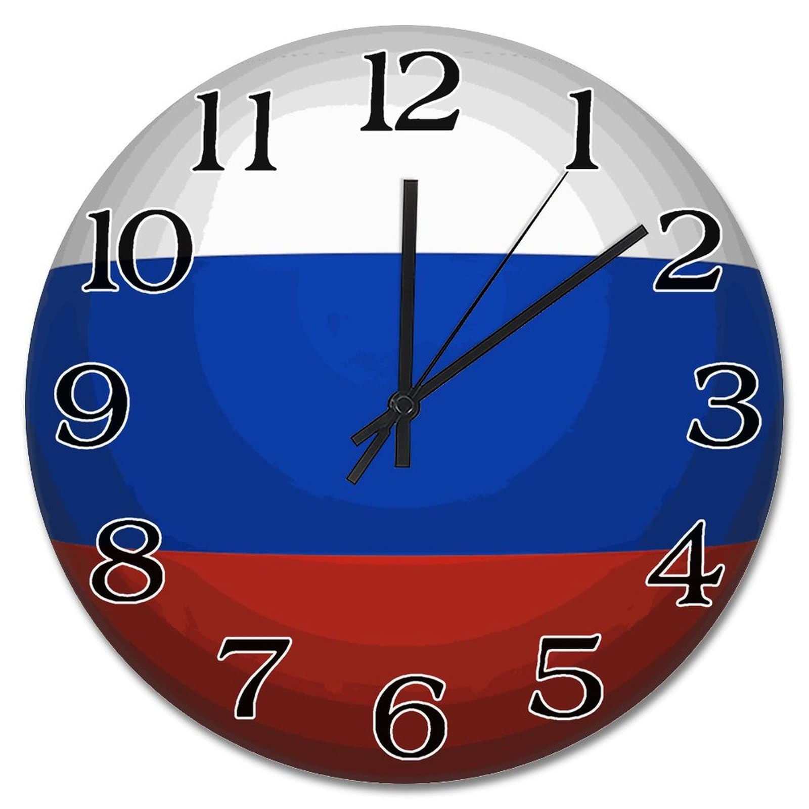 Horloge murale ronde Russie drapeau design effet 3D durable