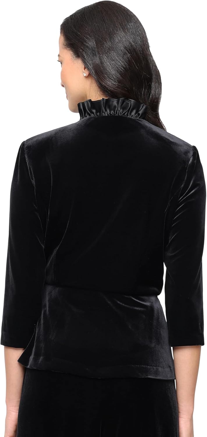 Alex Evenings Womens Velvet Blouse Top (Multiple Styles Petite and Regular Sizes) - Image 2