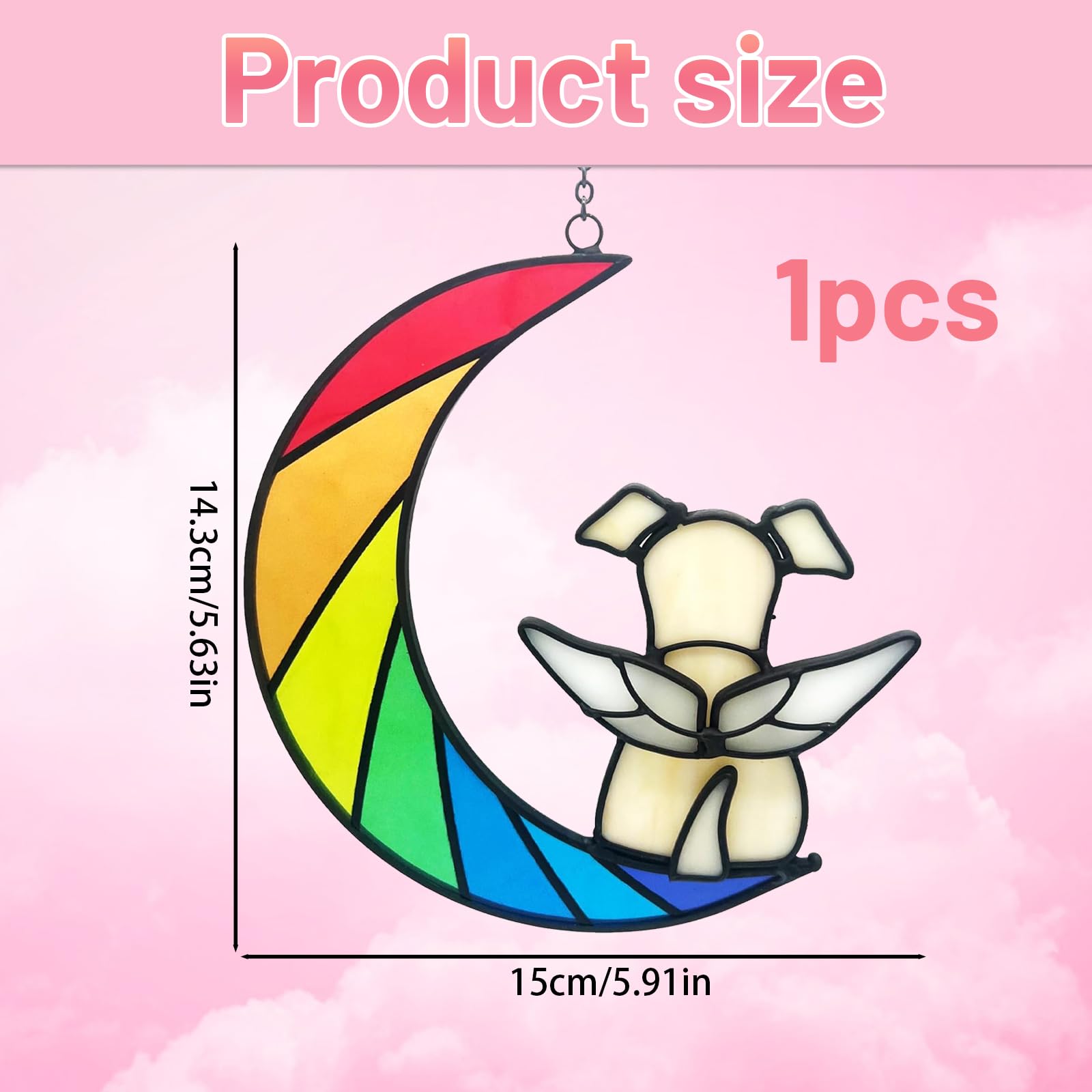 QhgPnt Pet Bereavement Gifts, Dog Memorial Gifts for Dog Lovers Acrylic Rainbow Dog Memorial Plaque - Image 2