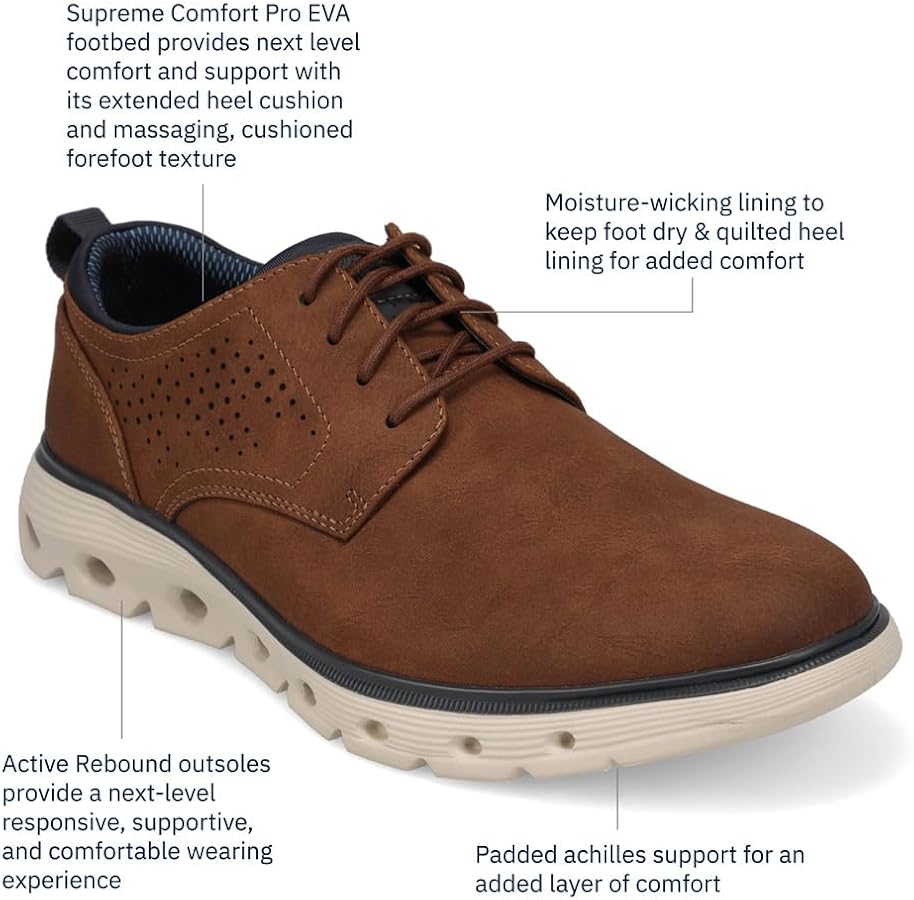 Amazon.com | Dockers Men's Franco Oxford, Dark Tan, 7 | Oxfords