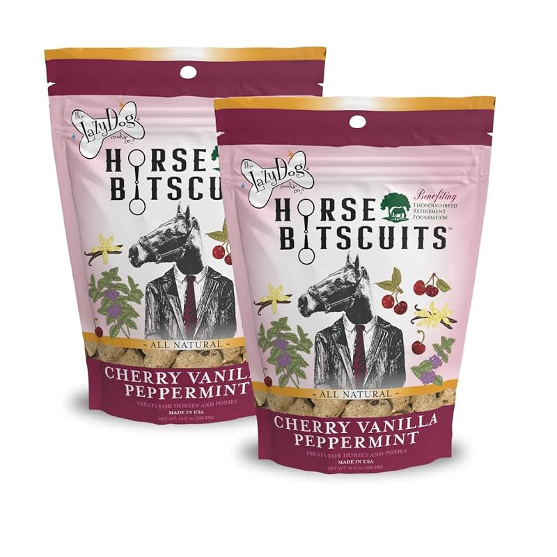 Petisco para equinos Bitscuits com alfafa, linhaça e hortelã-pimenta The Lazy Dog Cookie Co. – Pacote com 2 sacos de 397 g