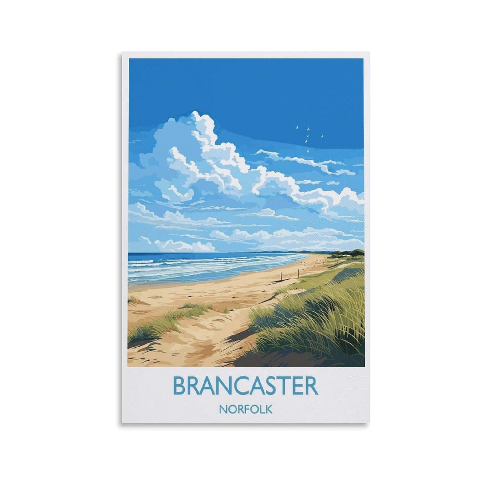Gqvcjsw Travel Poster Of Brancaster Canvas Poster Bedroom Decor Landscape Office Room Decor Gift 12X18inch(30X45cm)