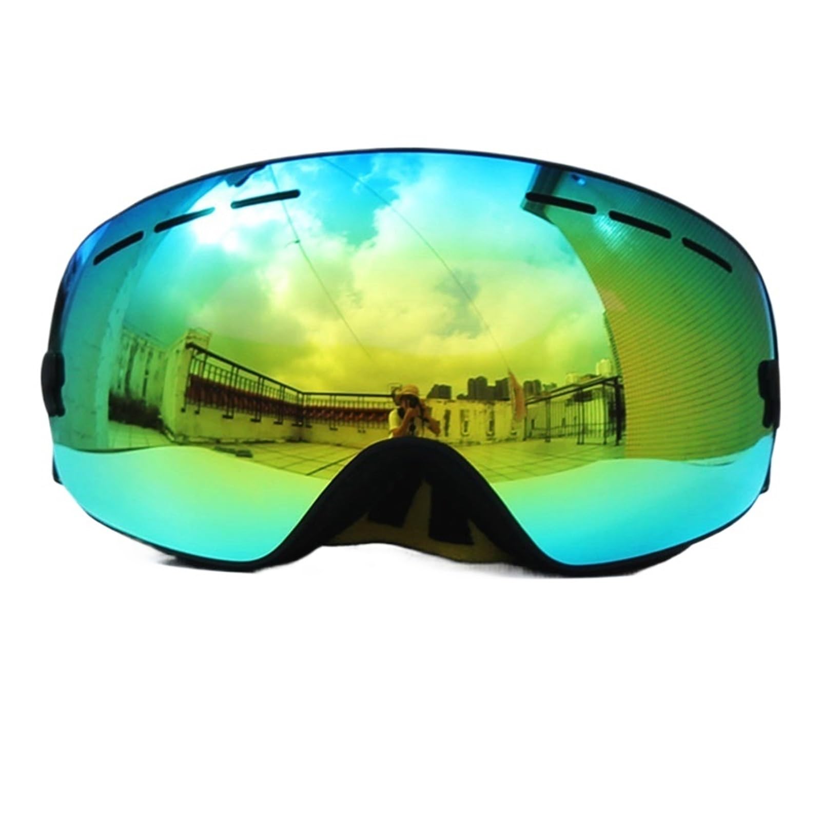 Okulary narciarskie dwuwarstwowe gogle narciarskie -fog Duże okulary narciarskie Okulary narciarskie Śnieg Snowboard Okulary Graced Lens Mirror Gogle Etui Gogle Outdoor (Kolor: Biały Niebieski)