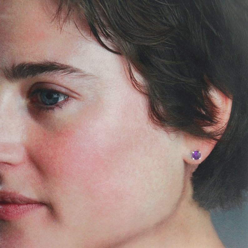 Boucles d'oreilles améthyste naturelle argent 925 hypoallergéniques et légères