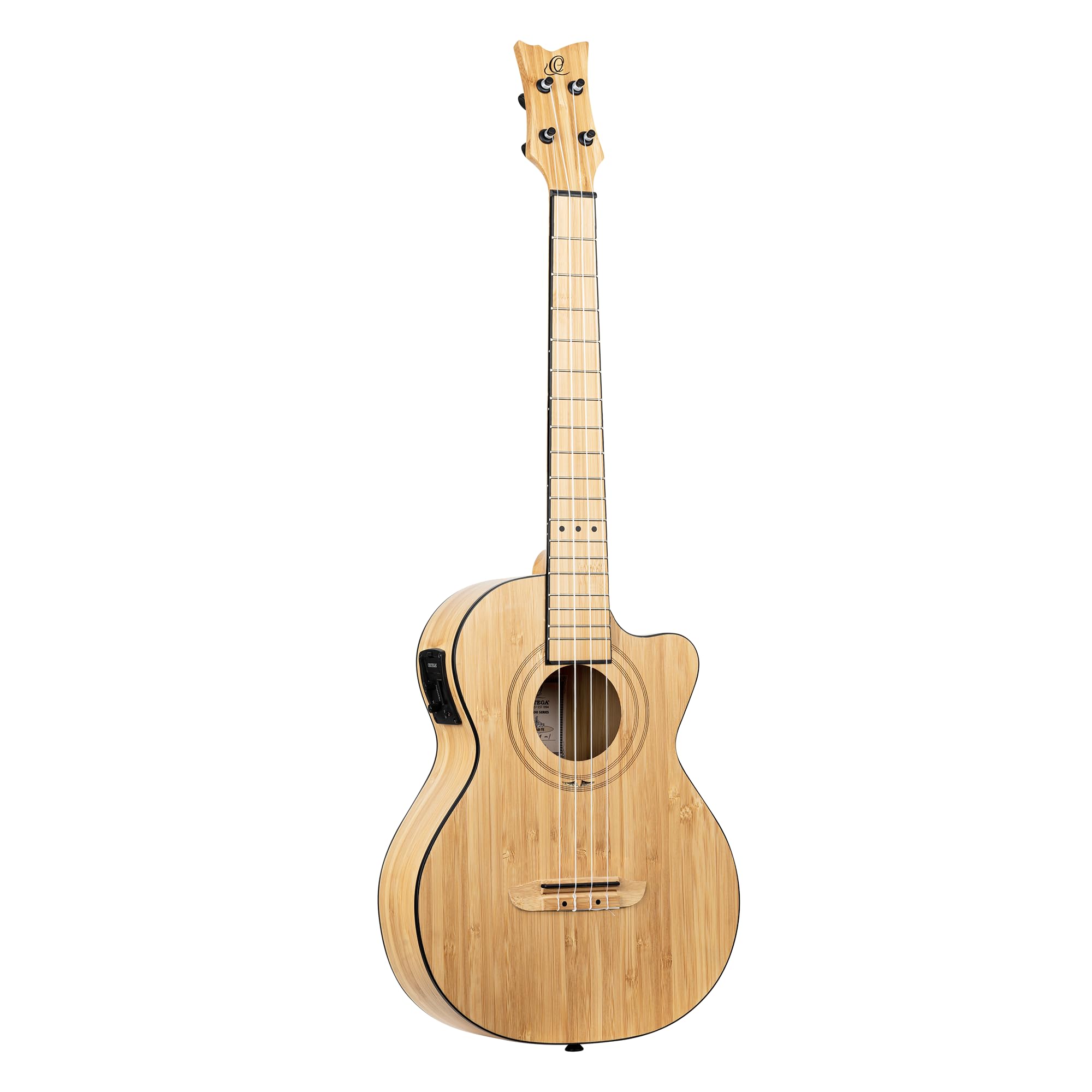 Ortega Bamboo Series - Ukulele baritono con elettronica, in bambù massiccio, con custodia professionale (RUNAB-BA)