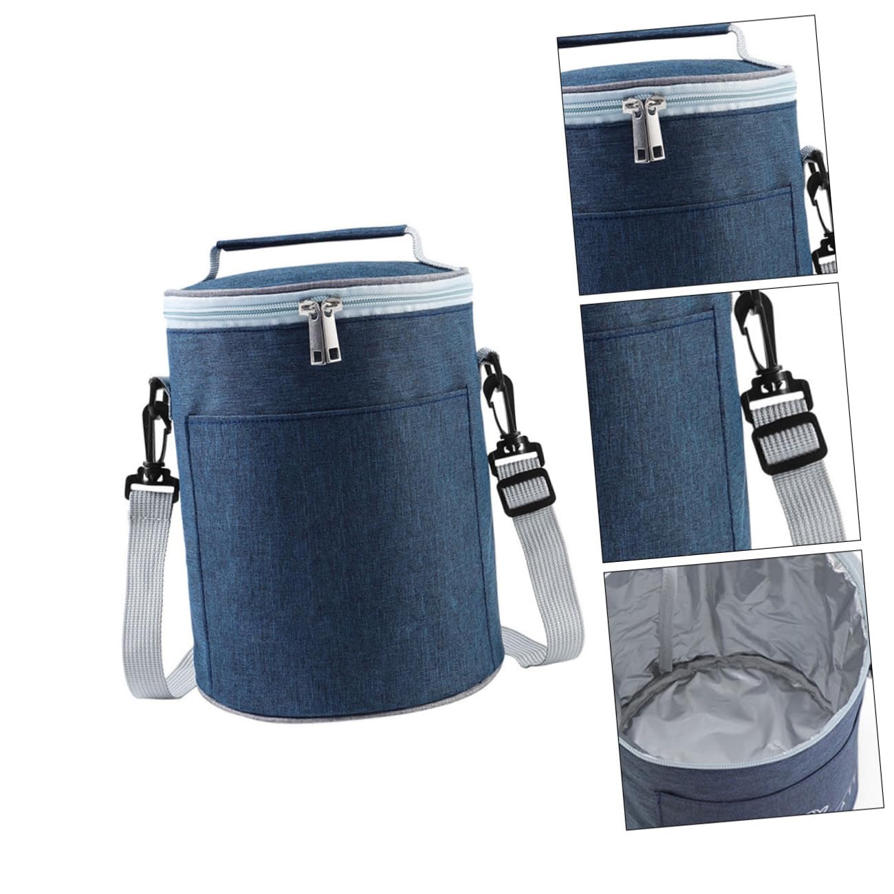 Baluue Thermotasche Lebensmittelbeutel Oxford Stoff Aluminiumfolie Zwei Wege Reißverschluss Für Kinder Lunchbox Camping Isoliertasche Mit Abnehmbarem Schultergurt