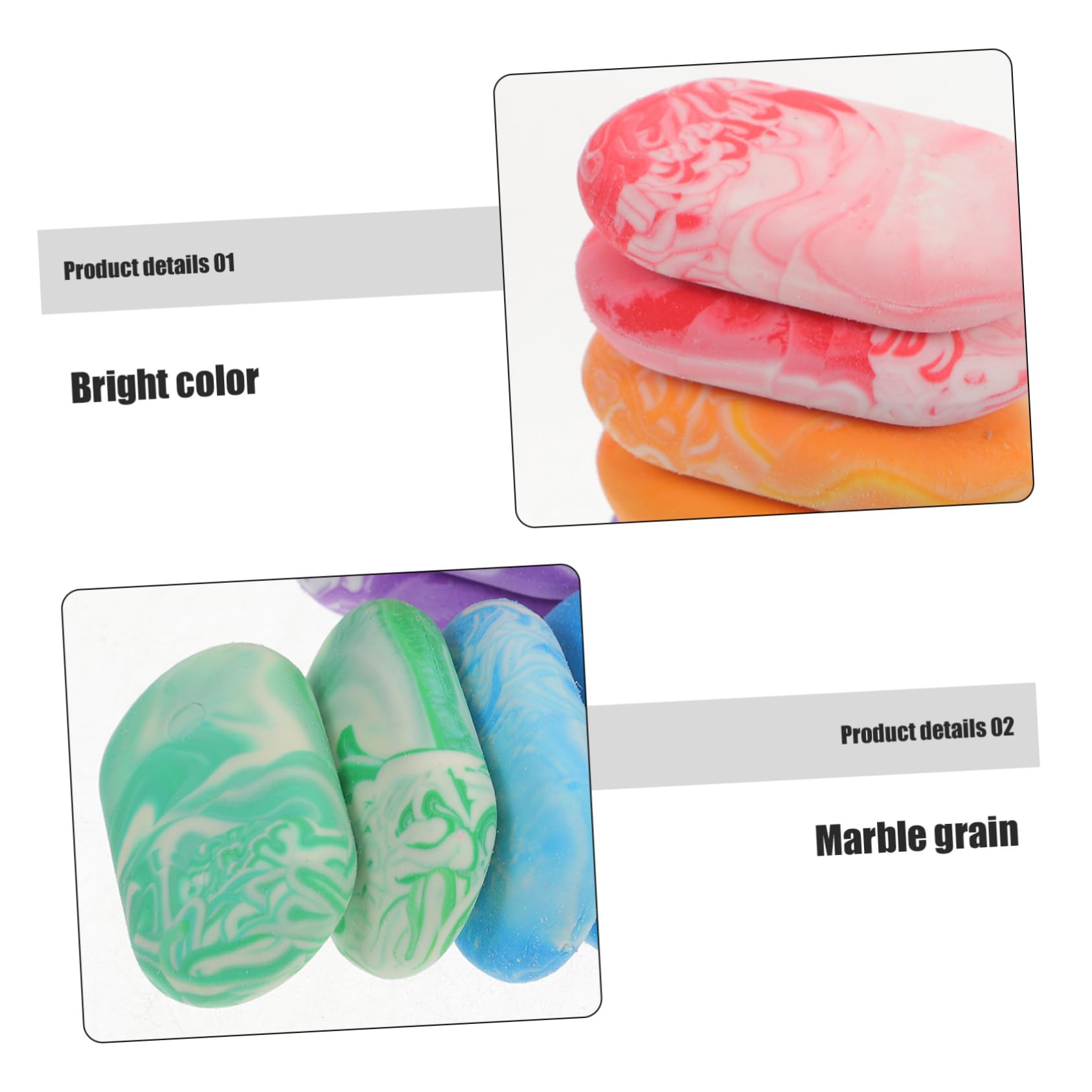 SHINEOFI 5 Sätze Marmor Radiergummi Marmor Radiergummis Für Bleistifte Weich Tragbar Zum Zeichnen Kleiner Radiergummi Radiergummis Für Das Klassenzimmer Marmor 12 Stück * 5