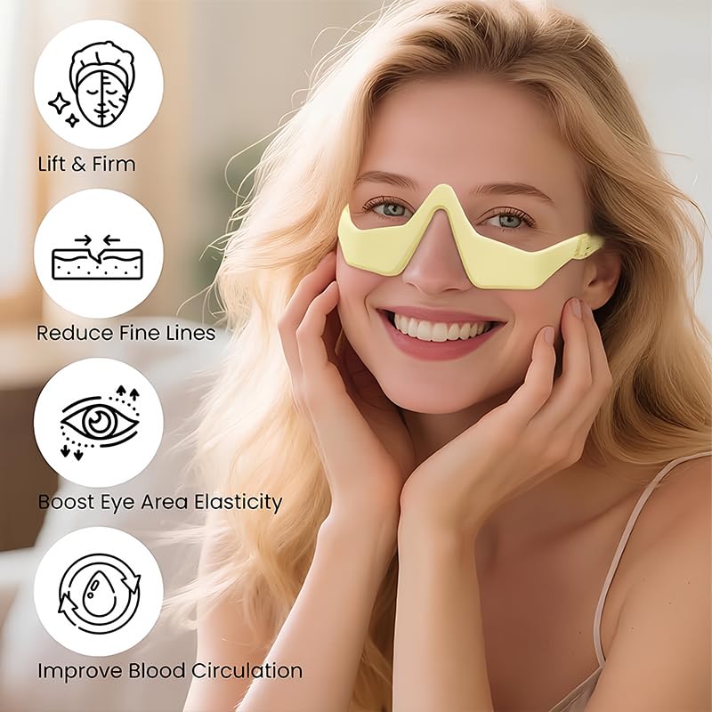 Gafas de Terapia de Luz Roja para Ojos, Masajeador Ocular con 3 Niveles de Microcorriente EMS, Para Disminuir las Líneas de Expresión y Ojeras, Aliviar la Fatiga Ocular