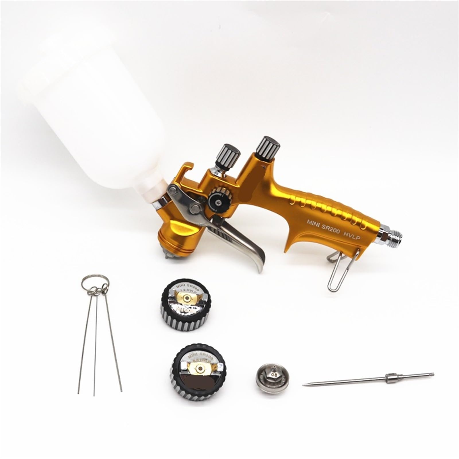 Automobil-Luft-Farbsprüh-Set mit 1,2 mm, 1,0 mm und 0,8 mm Düsen, 250 cc Kapazität für Präzisionslackierung
