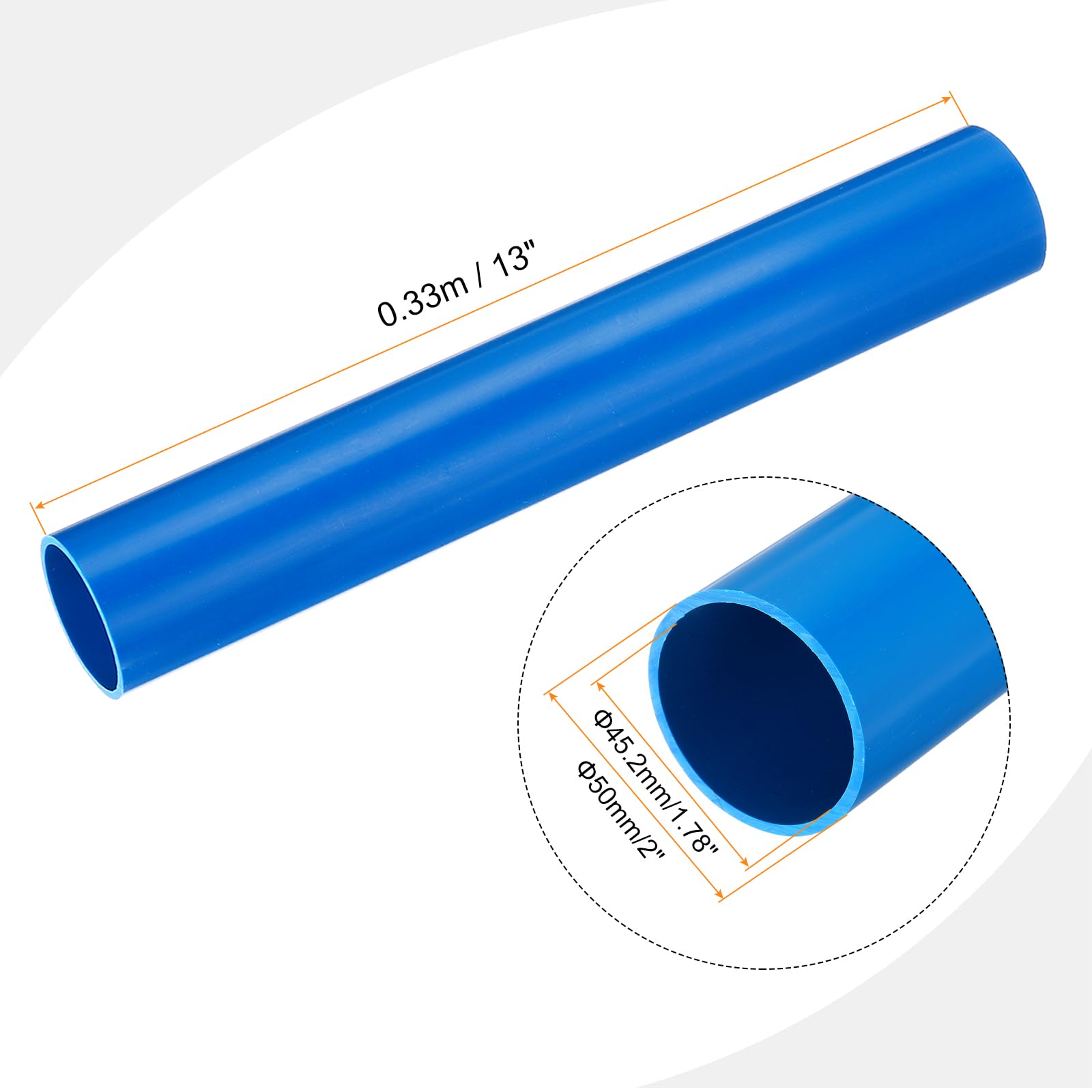Tubo rígido Transparente de PVC, Tubo rígido de PVC con diámetro Interior de 16-101,6 mm y diámetro Exterior de 20-110 mm, Longitud de 330 mm(81.4x90mmx0.33m)