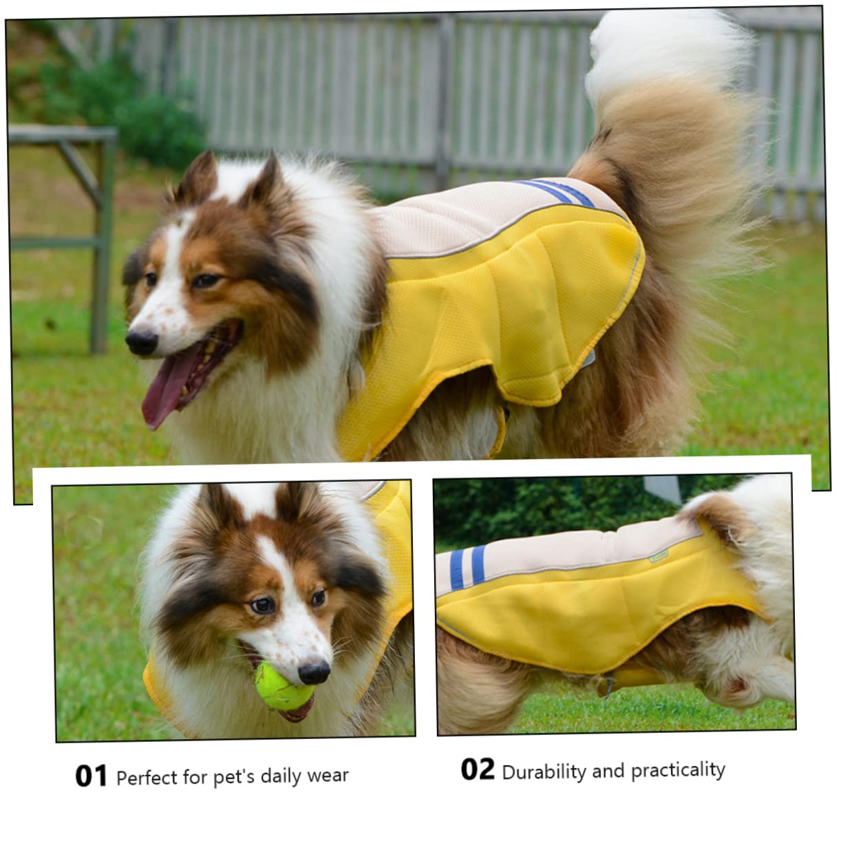 Gilet Rafraîchissant pour Animaux de Compagnie, Jaune XL en Polyester