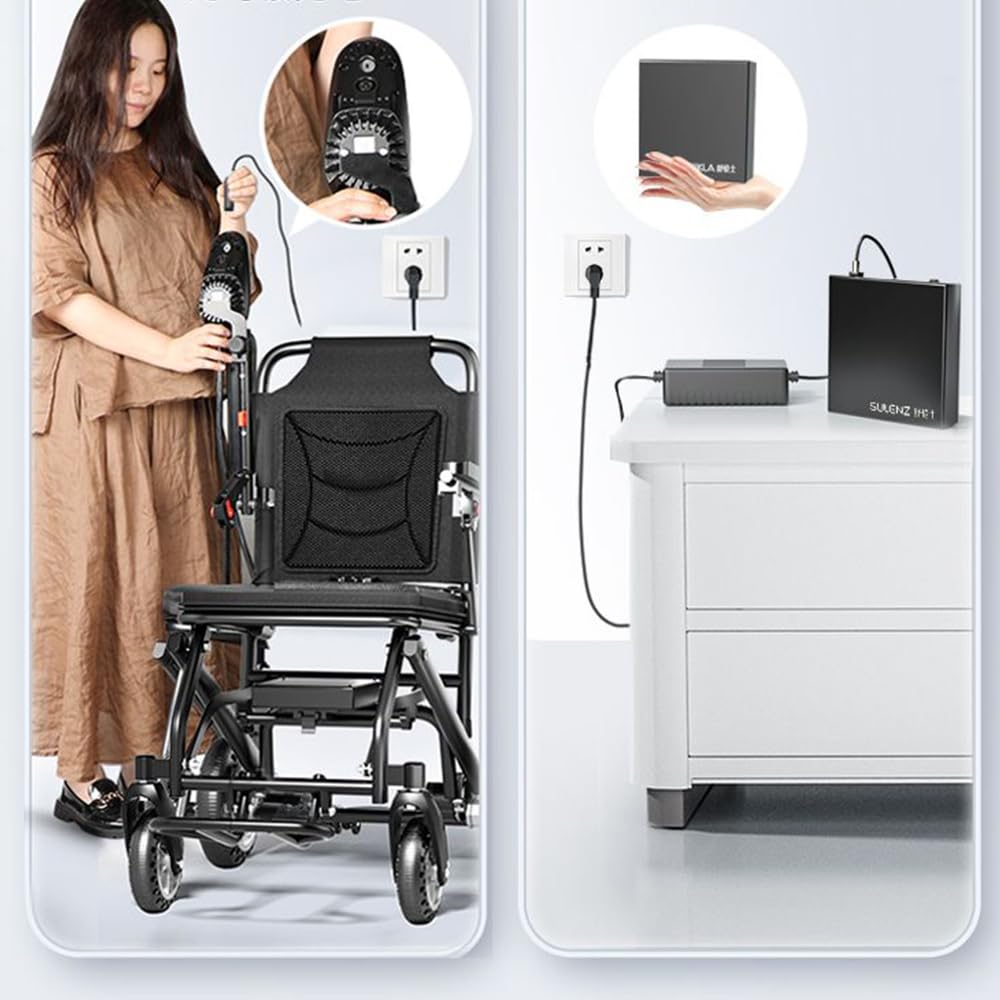 Solo 13 Kg. Ligero Silla De Ruedas Eléctrica Para Adultos, Plegable, Ligera Y Motorizada, 400 W Con Motor Dual