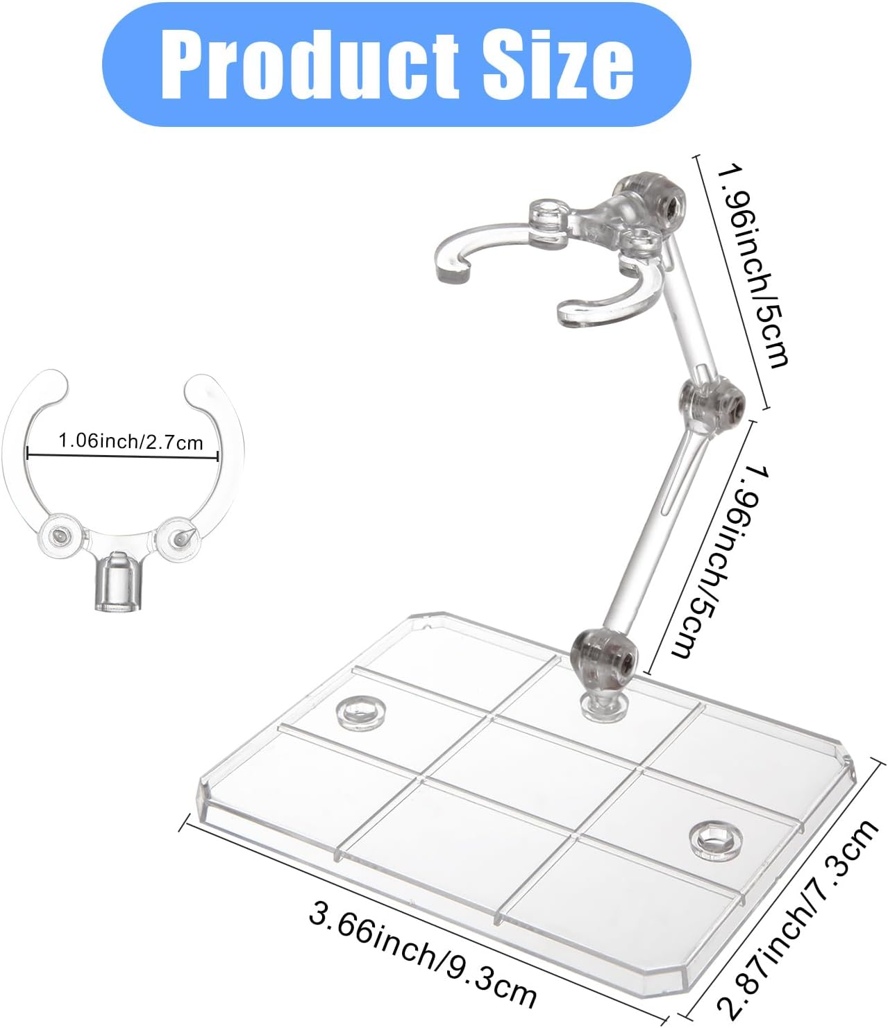 20 Pack Small Action Figure Stand, Action Figure Display Holder Stand Base, Doll Model Support Stand with 2 Transparent Screwdriver, Compatible with HG RG SD SHF Gundam