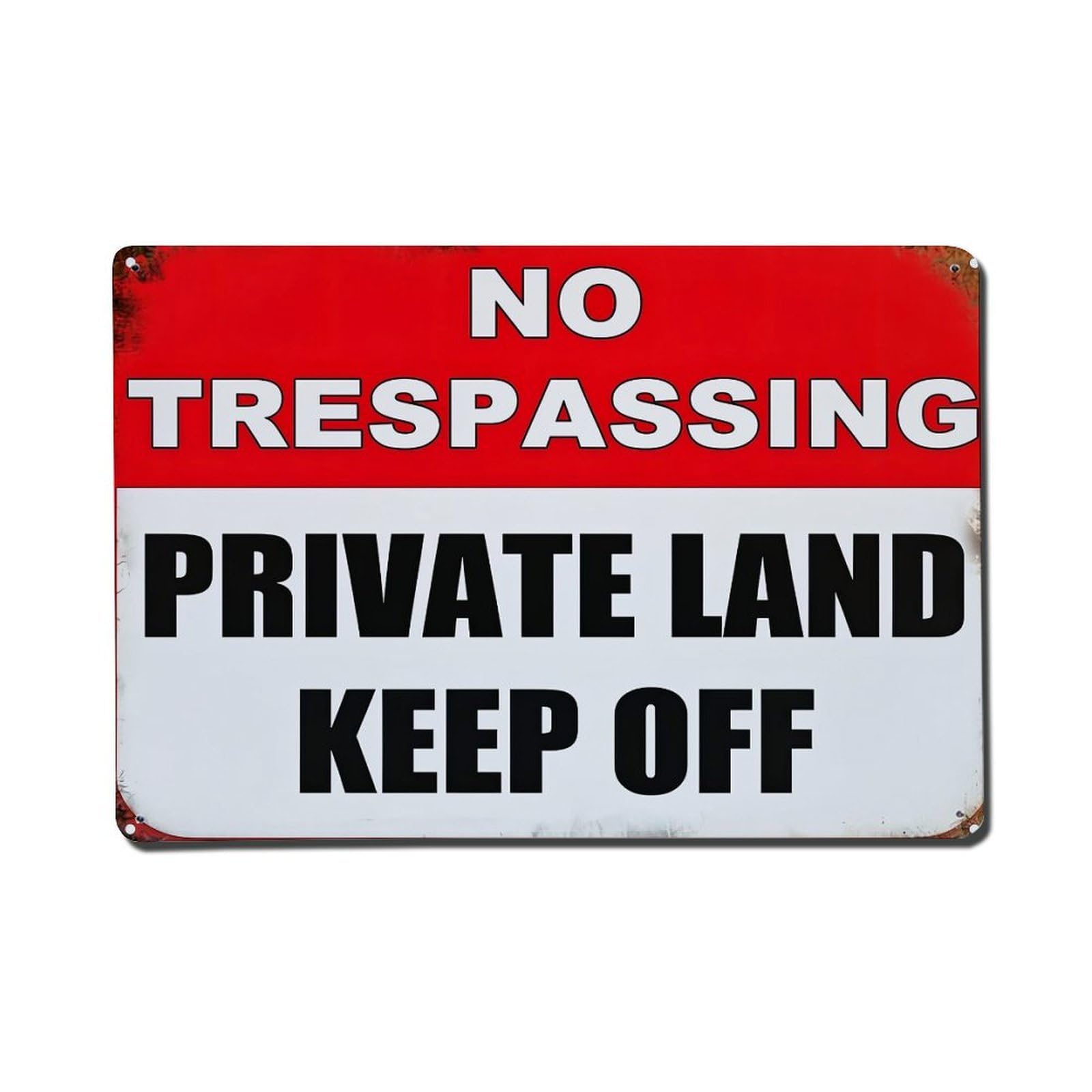 No Trespassing Private Land Keep Off Tin Sign Metal Poster Vintage Metal Signs for Home Man Cave Bar Cafe Kitchen laundry room Wall Decorations Gift 8x12Inch