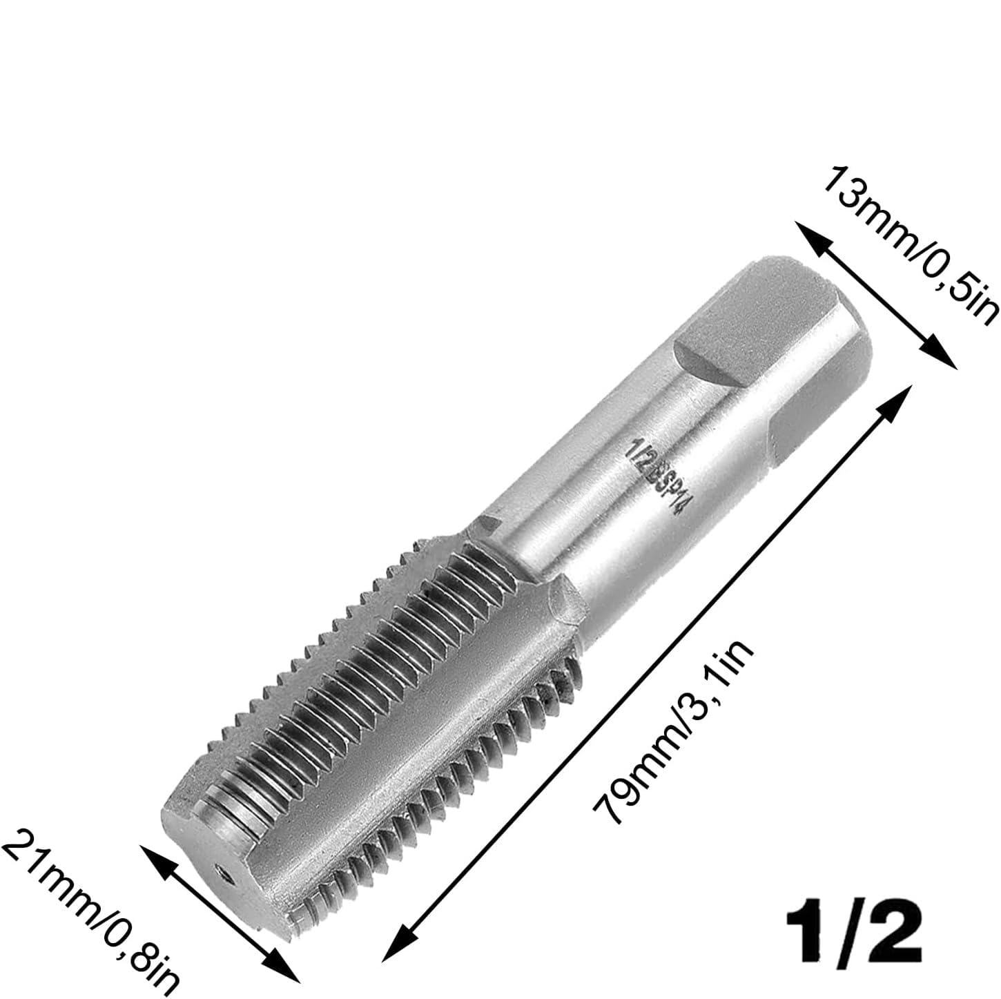 Set di maschi per tubi, maschi da taglio, fresa per filettature in acciaio al carbonio, Gewindeschneider 1/2 zoll Innengewinde, filettatura interna per collegamento tubi dell'acqua