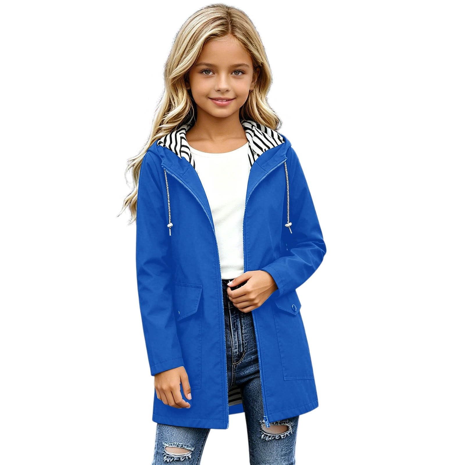 Chaqueta impermeable para niñas, ligera y cómoda para todo tipo de clima. Diseño fácil de poner y quitar.