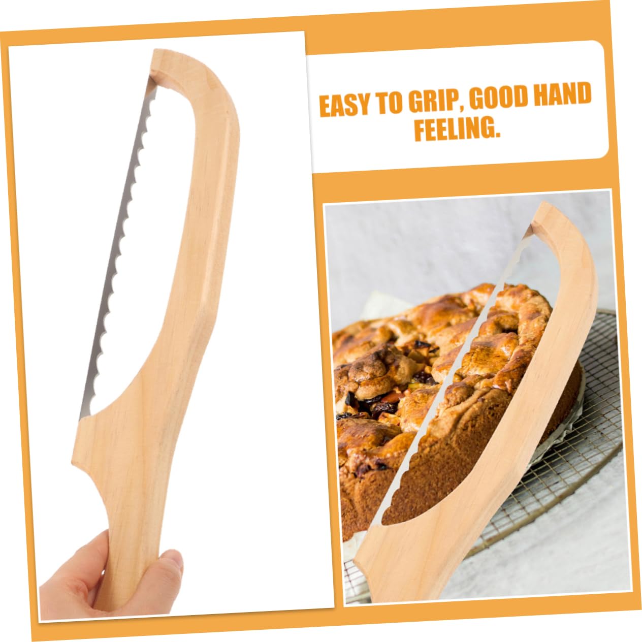 8pièces Couteau à Trancher Bois Et Acier Inoxydable Pour Gâteau Et Pâtisserie Outil De Cuisine Pratique Et Pour Tranchage Précis