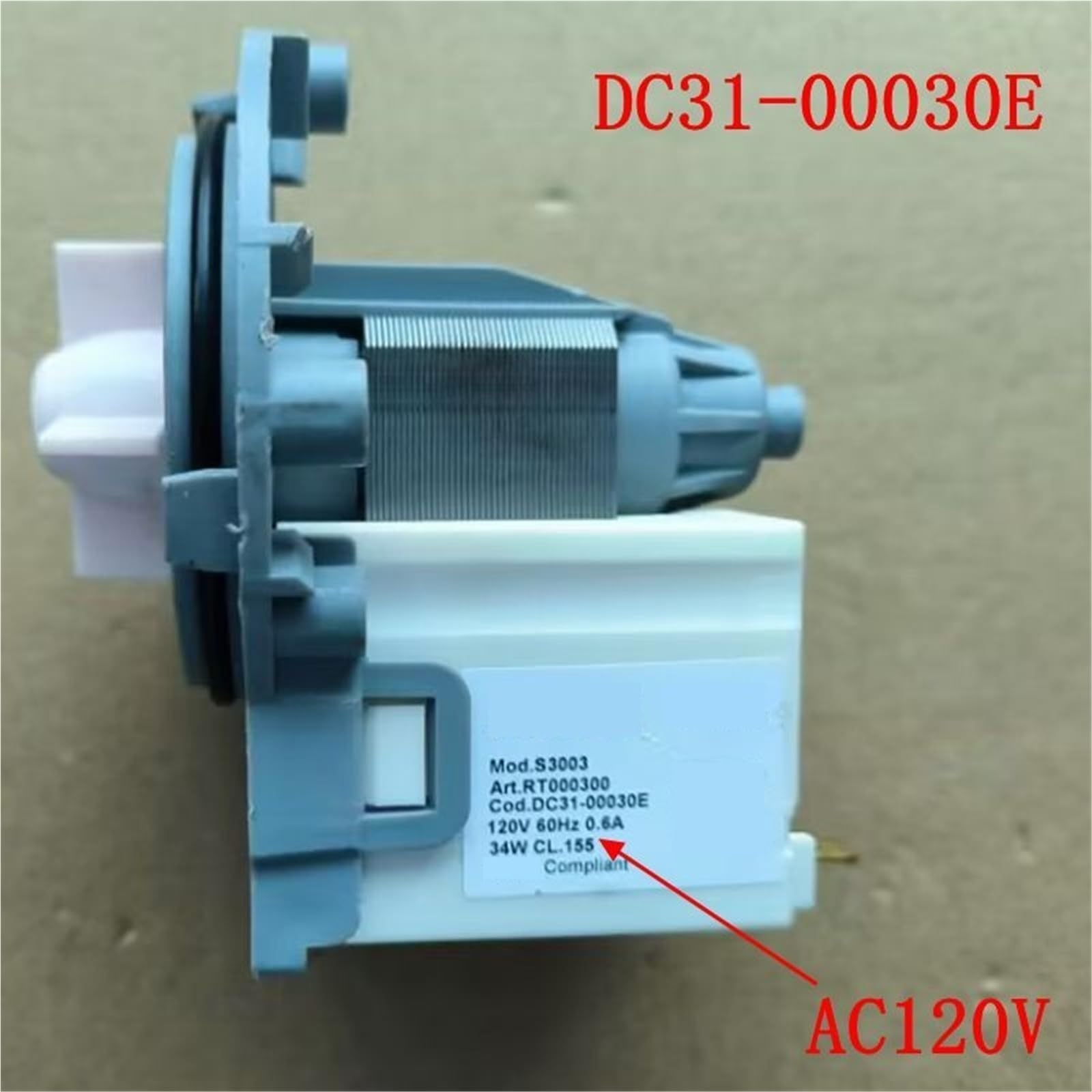 Pompa Di Scarico Per Lavatrice, Compatibile Con Samsung, DC31-00030E Mod S3003 AC120V 60HZ 34W Motori Con Uscita Acqua Parti Per Lavatrice