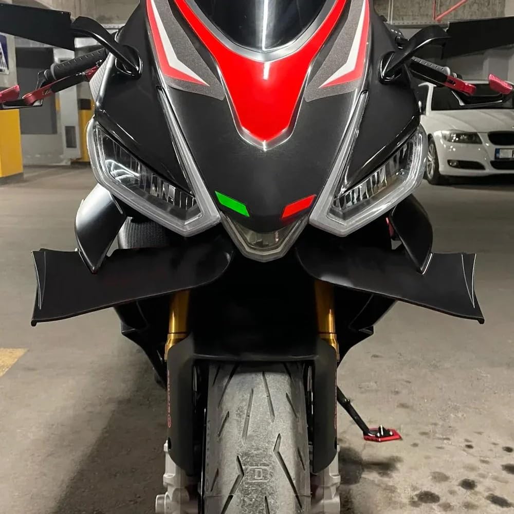 do aerodynamicznego zestawu WSinglet Aprilia RS660 | Akcesoria motocyklowe, zestaw skrzydeł, czarny, spojler, przednia owiewka