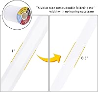 Vista 3 de Cinta bies de doble pliegue para costura, encuadernación, dobladillo, ribetes, parches; por Mandala Crafts.