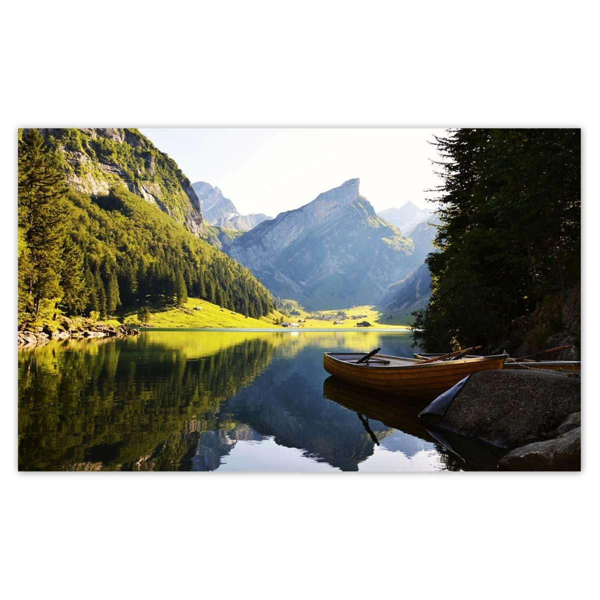 Papier peint intissé lac de montagne pour masquer un grand mur abîmé