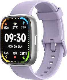 Bettdow SmartWatch, relogio smartwatch com Ecrã tátil e Alexa, à prova d'água IP68, relogio smartwatch feminino e masculino, com modo esportivo e recebimento de notificações (roxo)