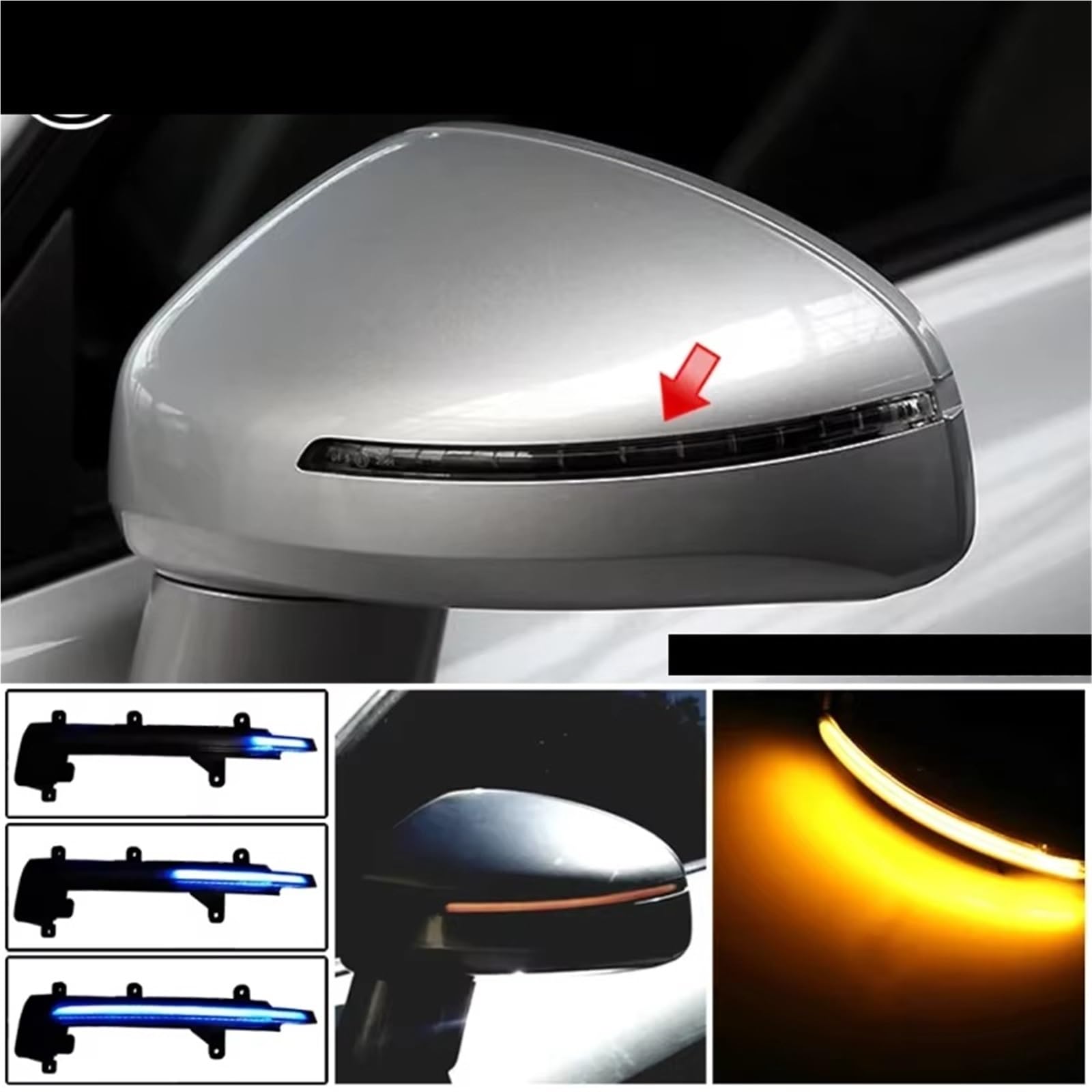Luz Indicadora Espejo Retrovisor Para TT Para TTS Para MK2 Para 8J 2007-2014 Espejo Retrovisor Lateral Intermitente Luz LED Señal Giro Dinámica Con Flujo Agua
