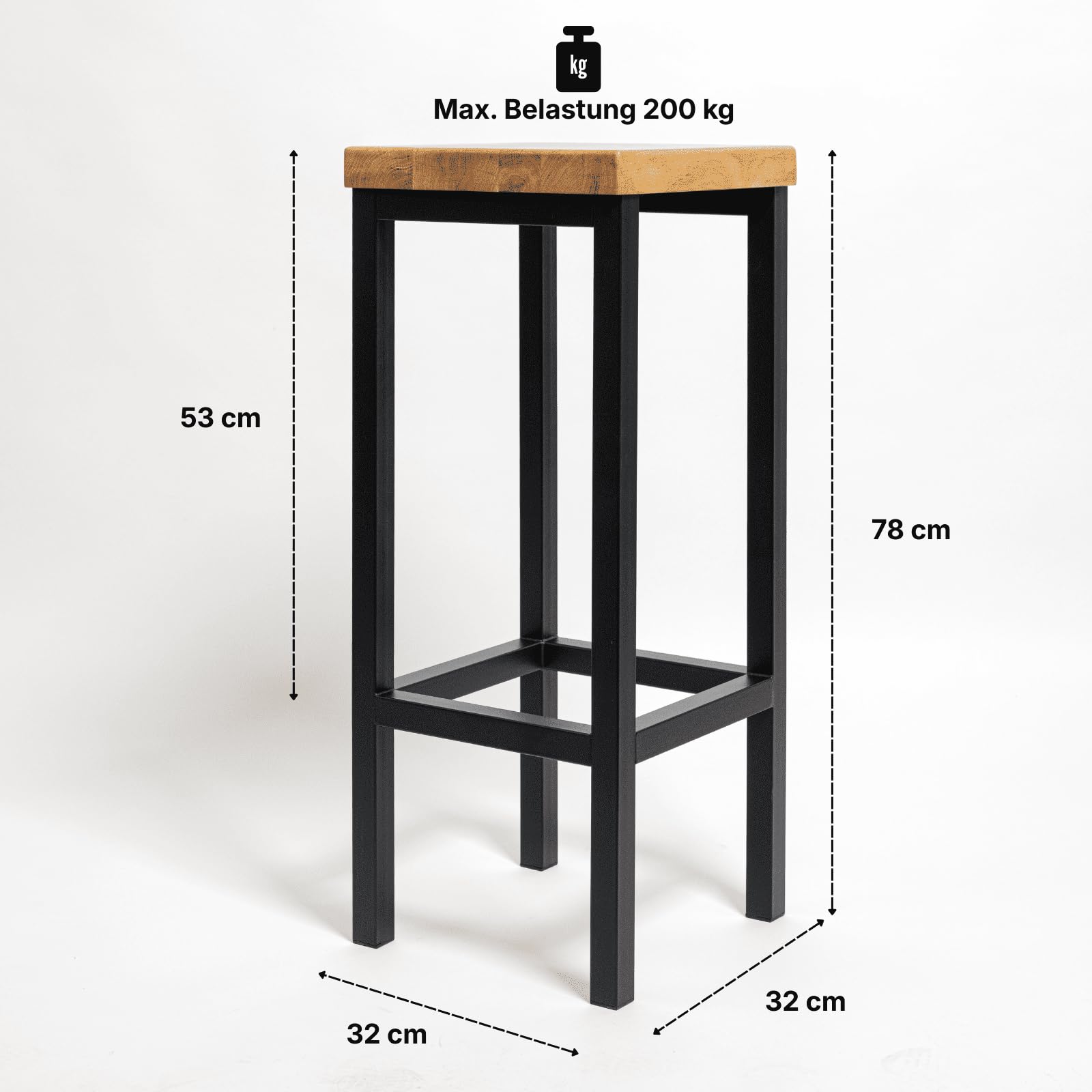 BestLoft® Barhocker schwarz Hocker Holz Barstuhl Küchenhocker Tresenstuhl Holzstuhl (70cm Sitzhöhe)