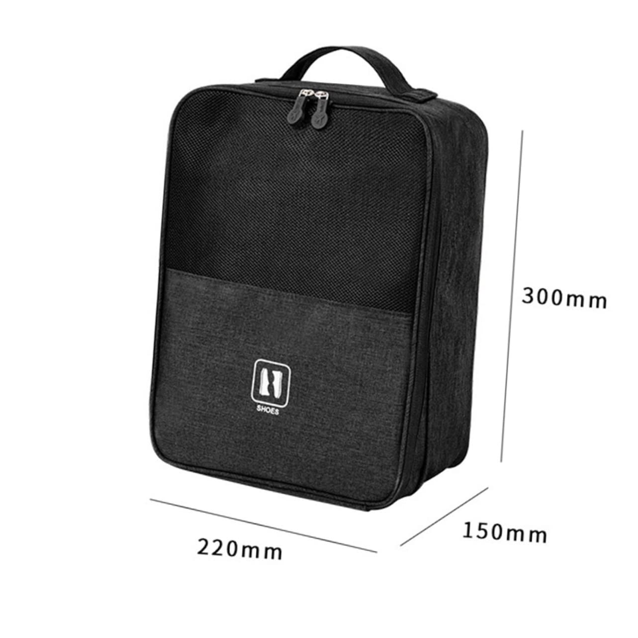 Reiseschuhtasche Praktisch und Leicht mit Großem Fassungsvermögen aus Gewebe und Multifunktionalem Schuh Organizer in Schwarz für Reisen