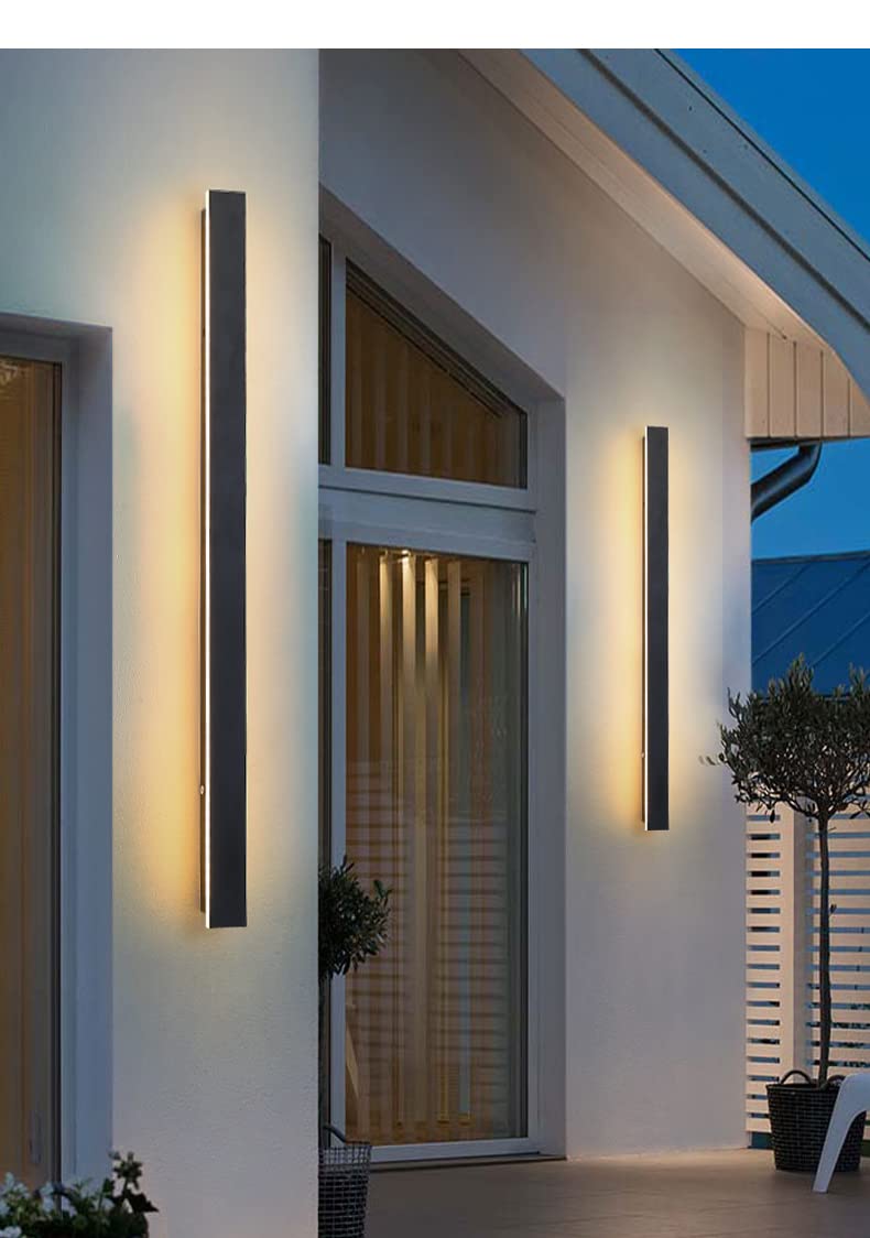 Nordycka minimalistyczna lampa ścienna, lampa ścienna LED w tle, wodoodporna zewnętrzna długa taśma ścienna, odpowiednia do ogrodu hotelu korytarza korytarza korytarza ścian (wodoodporna)