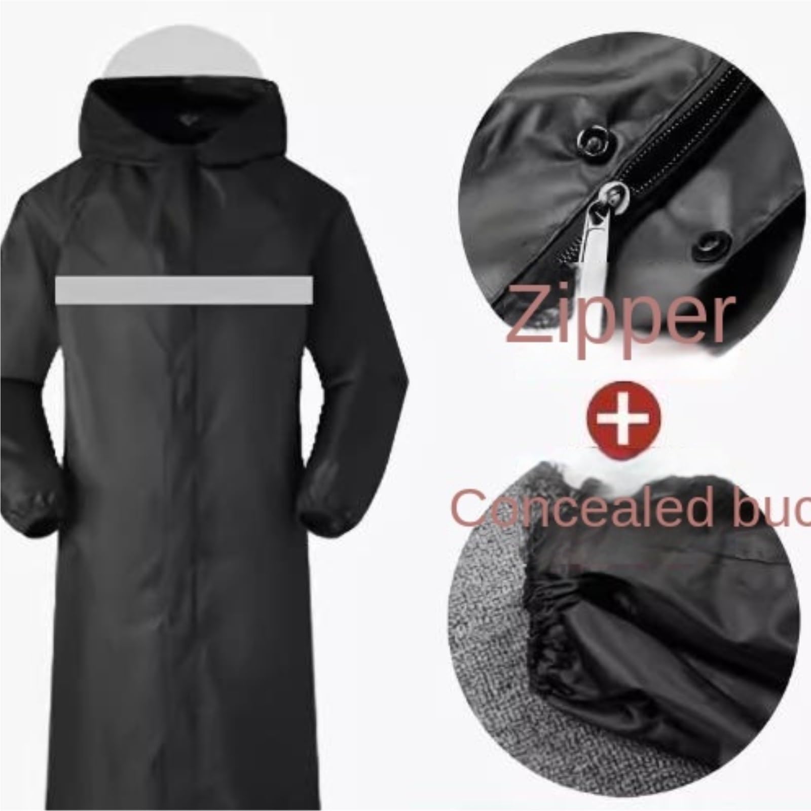 Capa de Lluvia Reutilizable Chubasquero Con Capucha Poncho De Lluvia Grueso For Exteriores Largo Una Pieza Ropa de Agua para Exteriores