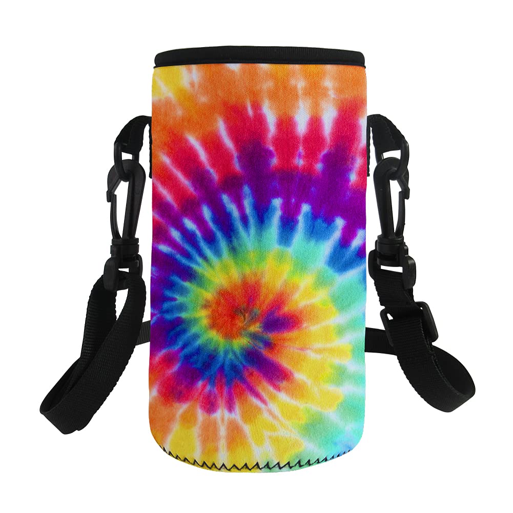 Jeiento Tie Dye Design Polyester Water Bottle Covers Carrier Glass Bottle or Water Bottle Holder Water Bottle Protection(1000-1200ML) โ image 1